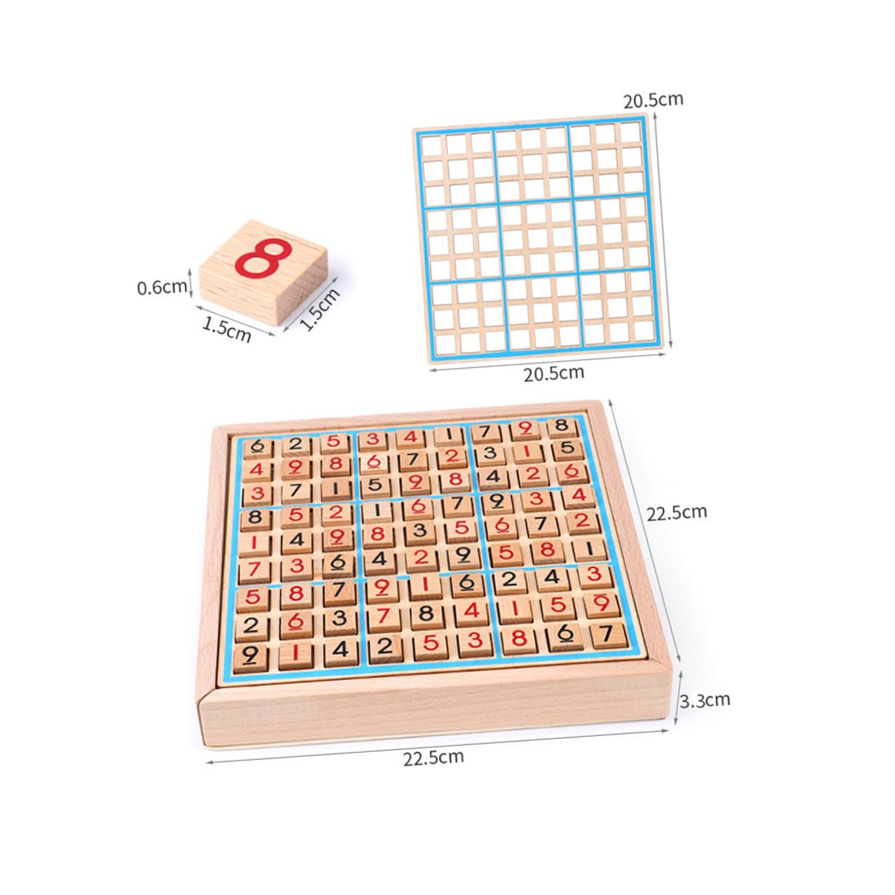 Juguete de Sudoku para Niños de Madera 9 Cuadrículas Decoracion Colegio