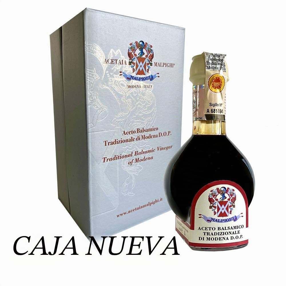 Vinagre Balsámico Tradicional de Modena envejecido 12 años Contenido 100ml+ Tapón dosador + Libro de cocina - Acetaia Malpighi