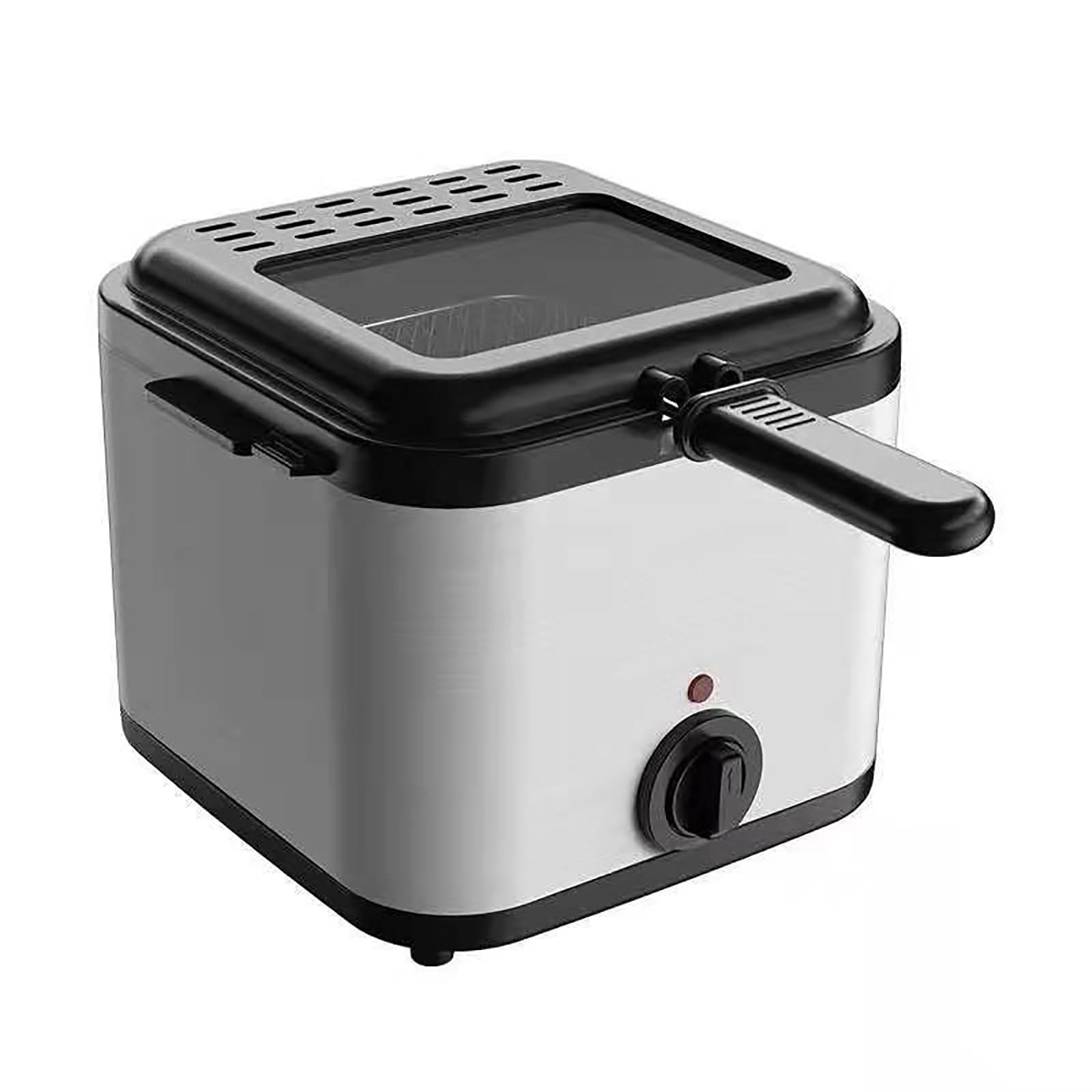 Freidora Eléctrica con Cesta, Freidora de Aceite en Acero Inoxidable de 2,5L para Uso Doméstico – Freidora Patatas, Pollo y Aperitivos