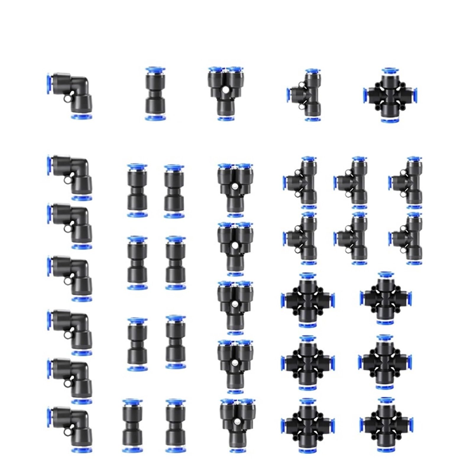 32PCS 4mm 6mm 8mm 10mm Push to Tee Y Pneumatic Connectors ﻿ ﻿ ﻿(4mm)