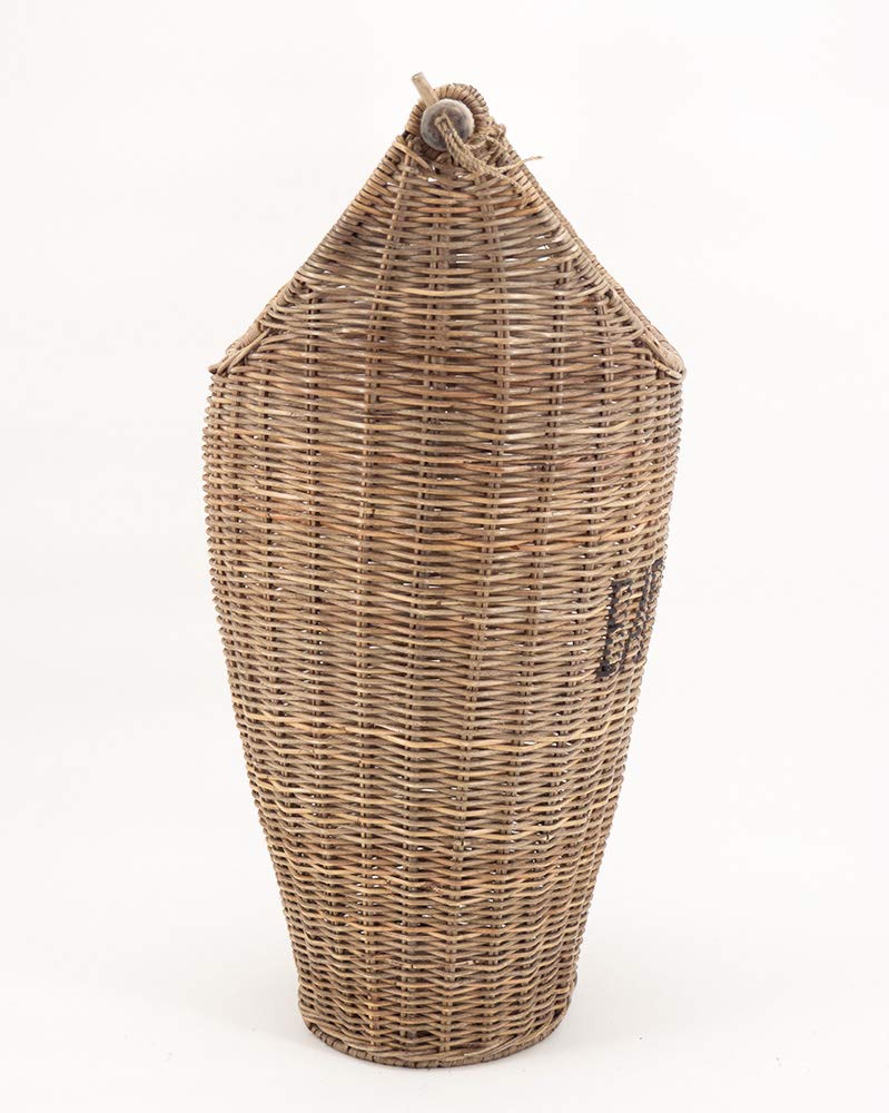 Vintage-Line Toilettenpapier Eimer mit Aufdruck Aufbewahrungskorb Toilettenrollenhalter Rattan Naturrattan Handgefertigt