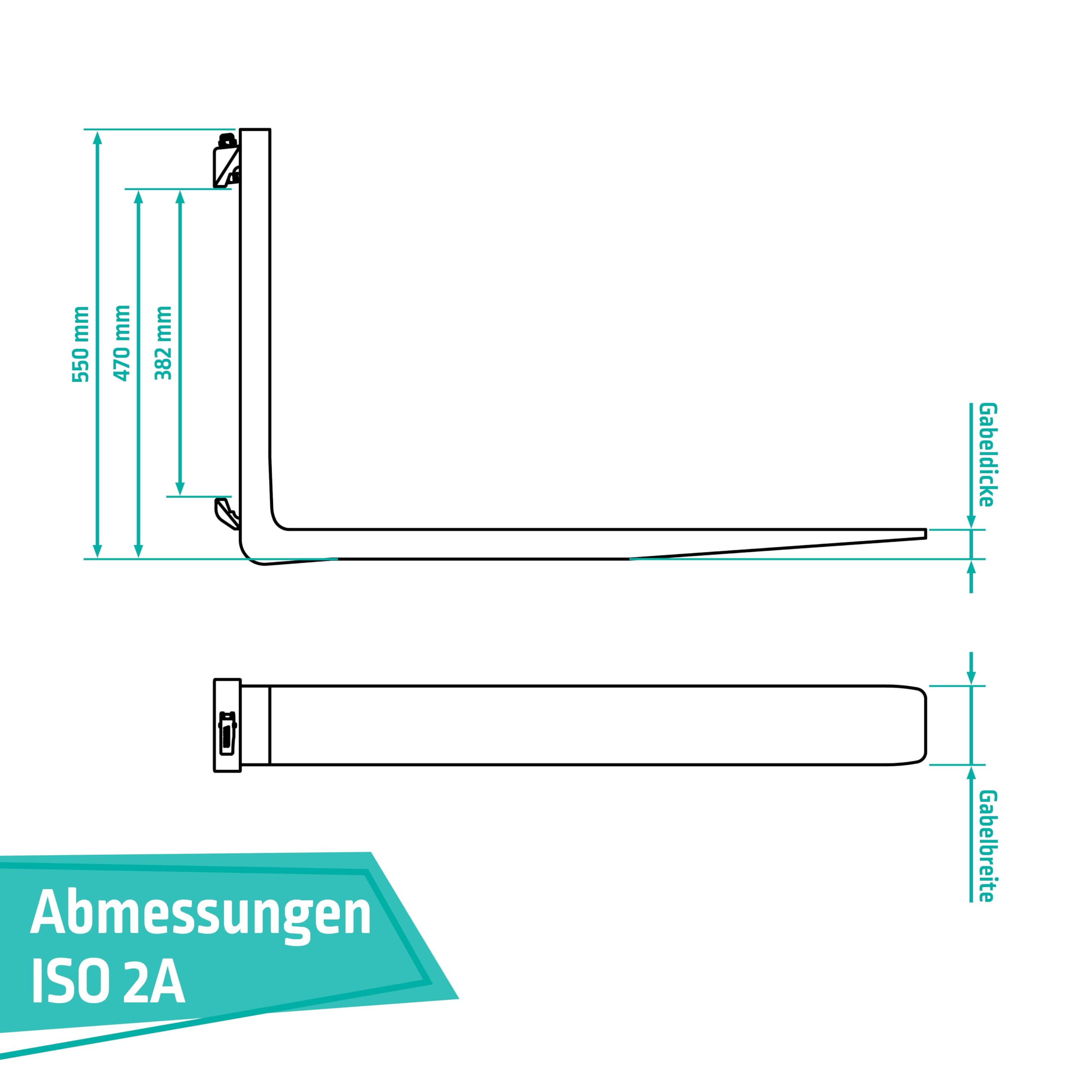 Palettengabel für Radlader und Traktor, EURO-Aufnahme, 1600 - 2500 kg (2500 kg)