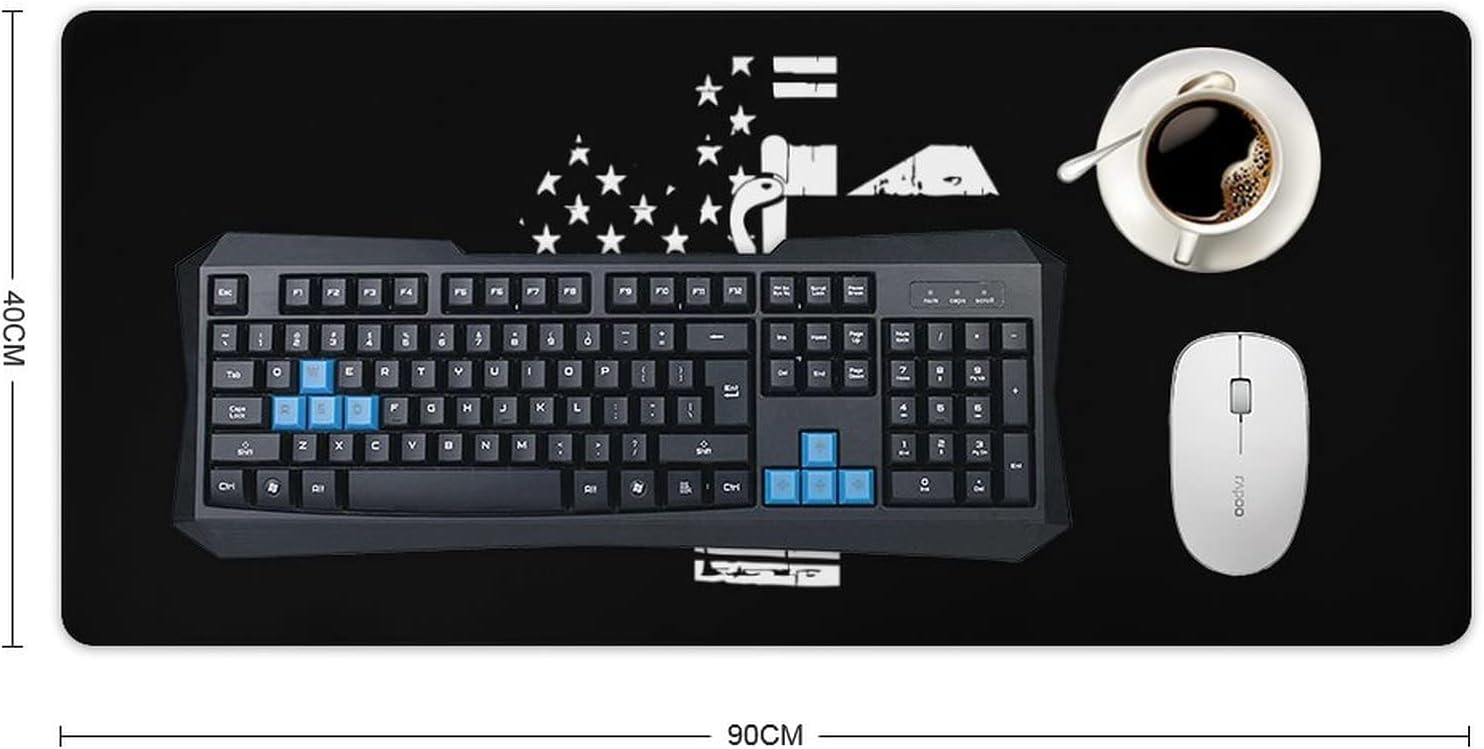 EMS Star of Life Extended Mouse Pad Gaming Desk Pads Keyboard Mat with Stitched Edges, Non-Slip Rubber Base 40x90cm