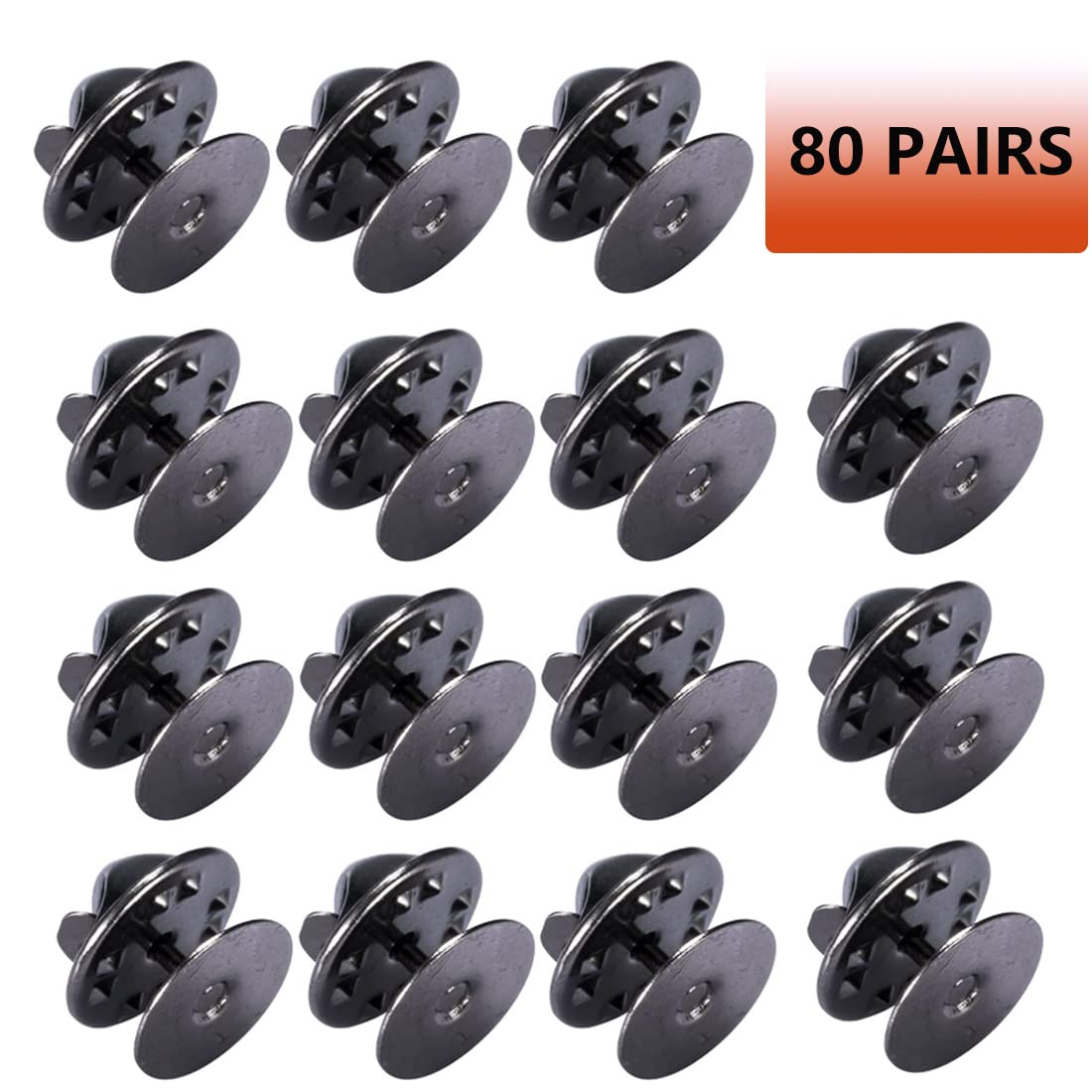 50 Paia Perni Posteriori A Farfalla - Chiusure Per Spille E Badge Nere - Foto 3