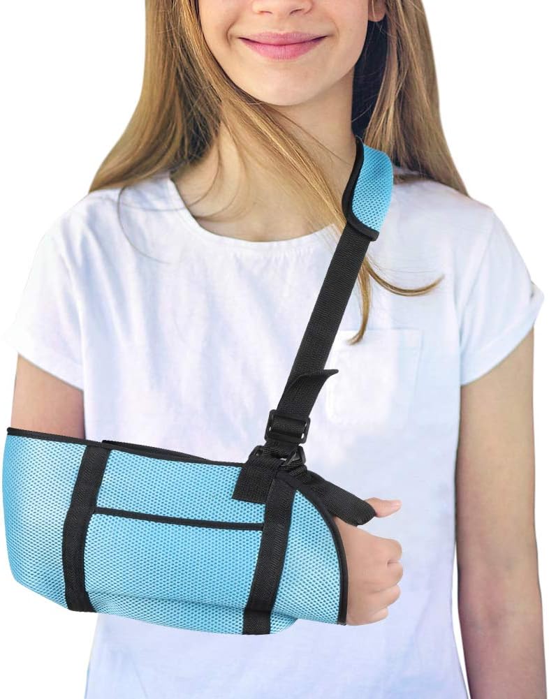 Kids Arm Sling,Breathable Mesh Sling Immobilizer Elbow Arm Support Shoulder Injury Sling with Thumb and Shoulder Sling for Broken Arm Available for Women and Men Broken Arm