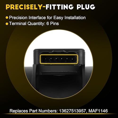 Miniatura 4 de OCPTY Sensor de flujo de aire masivo 13627566984 medidor se adapta a 2002 2004-2005 para BMW 325i 2.5L, 2004-2005 para BMW X3 2.5L, 2003-2005 para