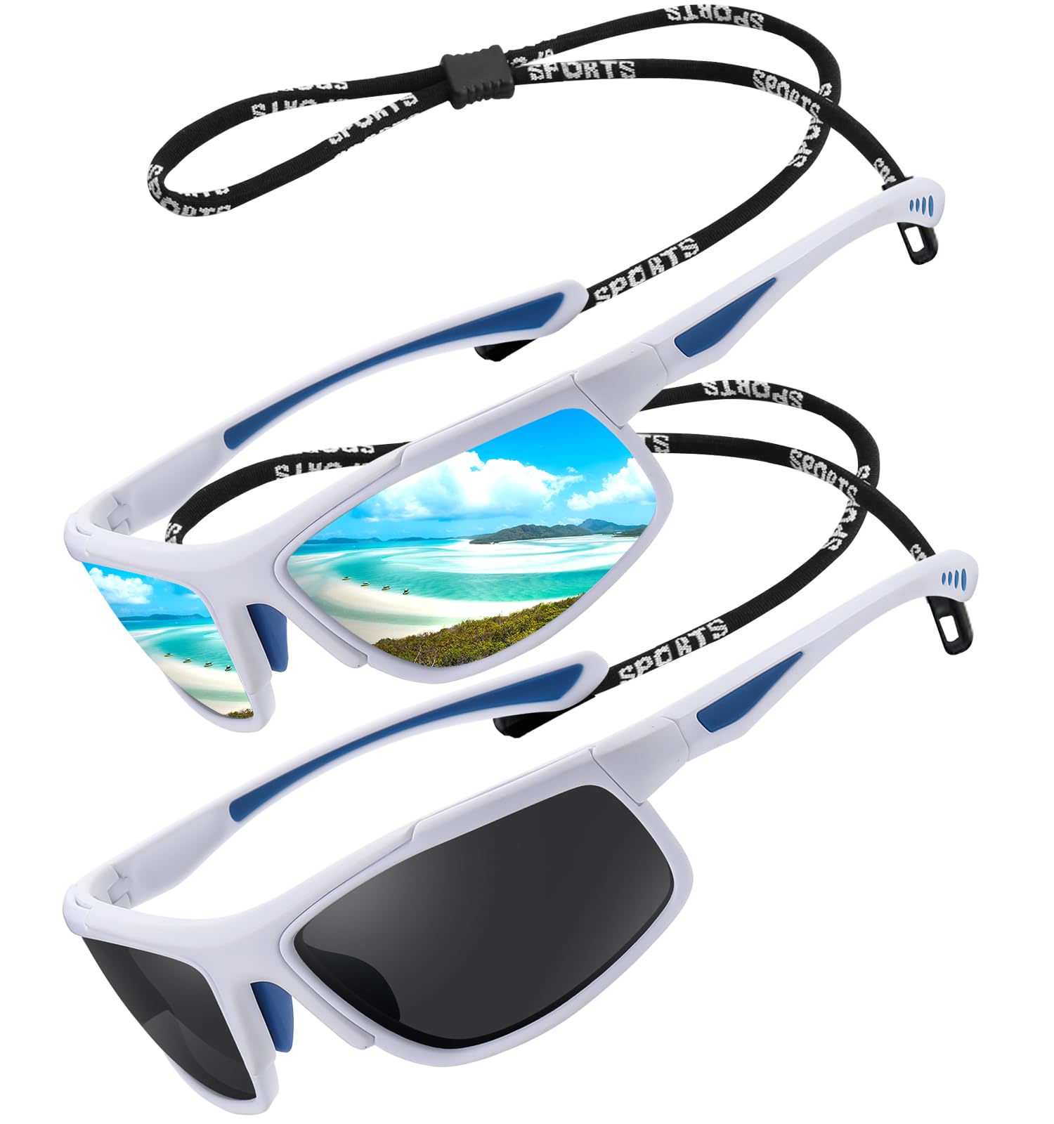 Perfectmiaoxuan Occhiali da sole polarizzati per uomo donna ciclismo montagna trekking guida pesca arrampicata sportivi cordino Notturna Antiriflesso Guida