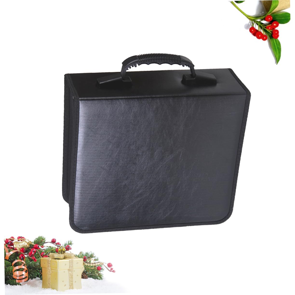 SOLUSTRE Borsa per CD e Dvd Auto Organizzatore Slot Custodia in Pelle Pu Scatola Porta CD e Dvd Resistente e Pratica per Casa e Auto