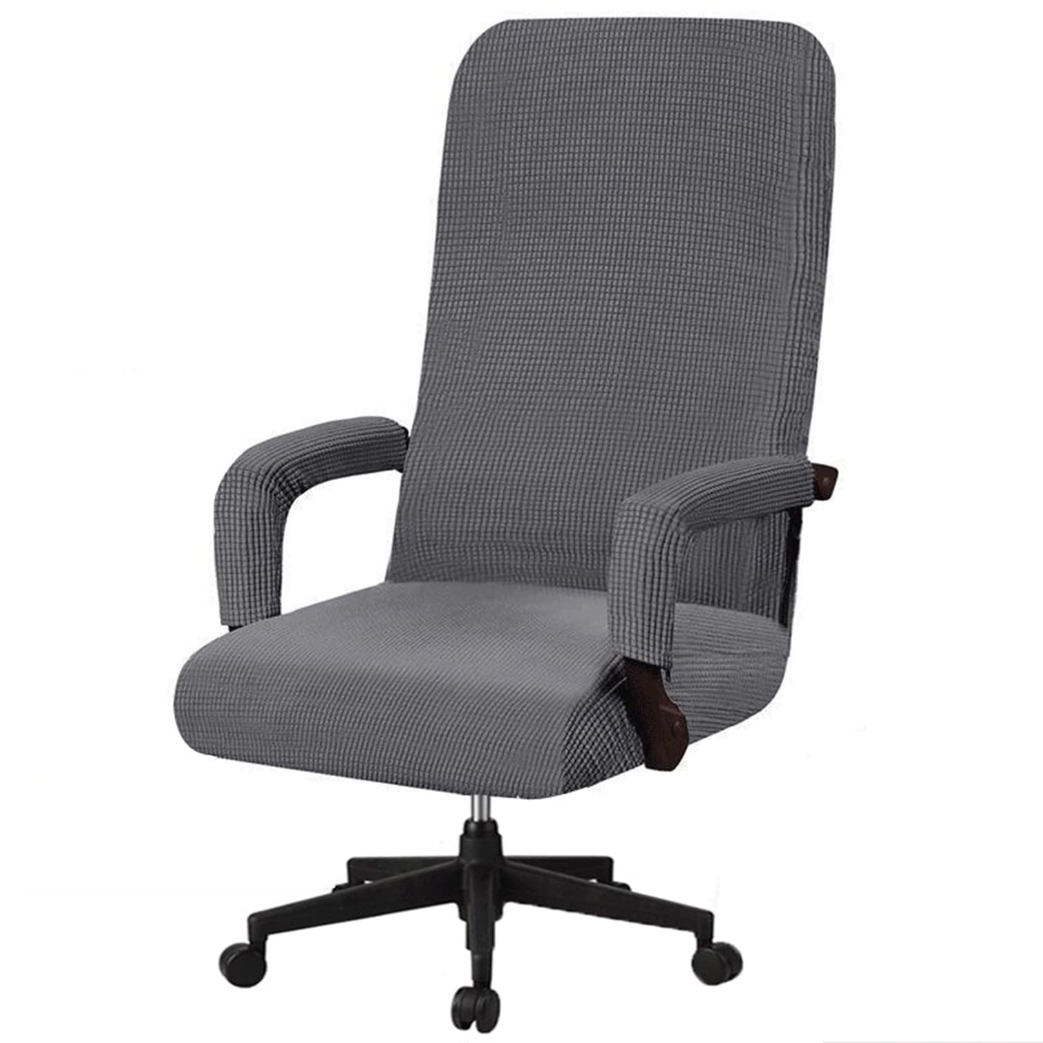 Guyirt Dark Grey Stretch Office Chair Cover Modern Simplism Computer Chair Slipcover Water Resistant Boss Chair Slipcovers Office Chair Cover -Large