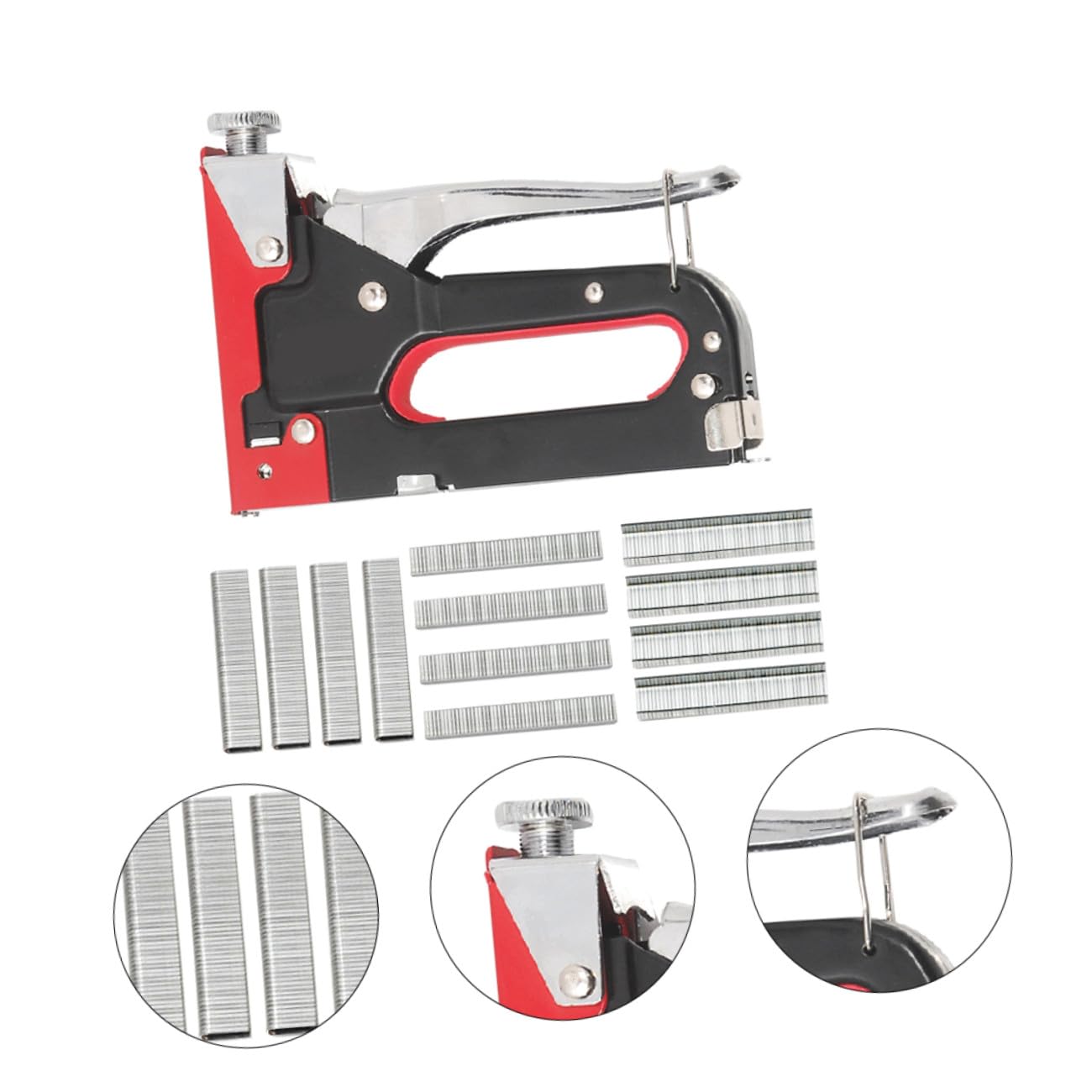 Chiodatrice Manuale 3 in 1 in Metallo per U T Graffette | Meccanismo a Molla Regolabile, Struttura Robusta, Strumento Manuale per Fissaggi Multipli