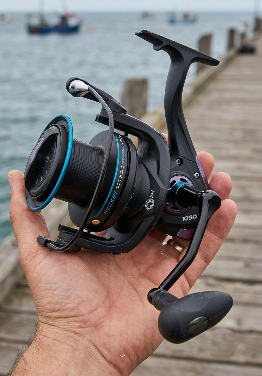 Mulinello da Surfcasting Fishing Ferrari RIDGE 10000 | 18KG Drag | 5+1 Cuscinetti | Doppia Bobina