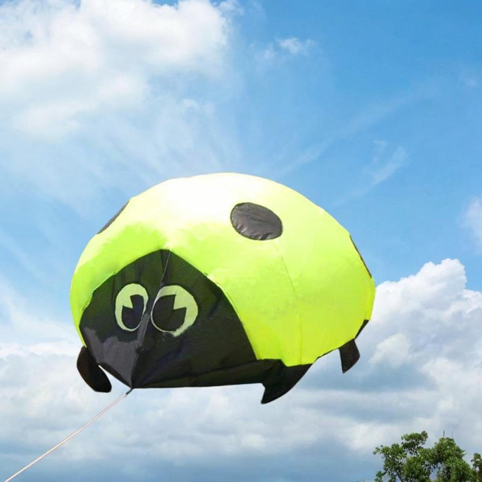 Cometa Grande con Forma de Mariquita, Juguete Infantil para Juegos Al Aire Libre, Actividades, Viajes Y Playa.