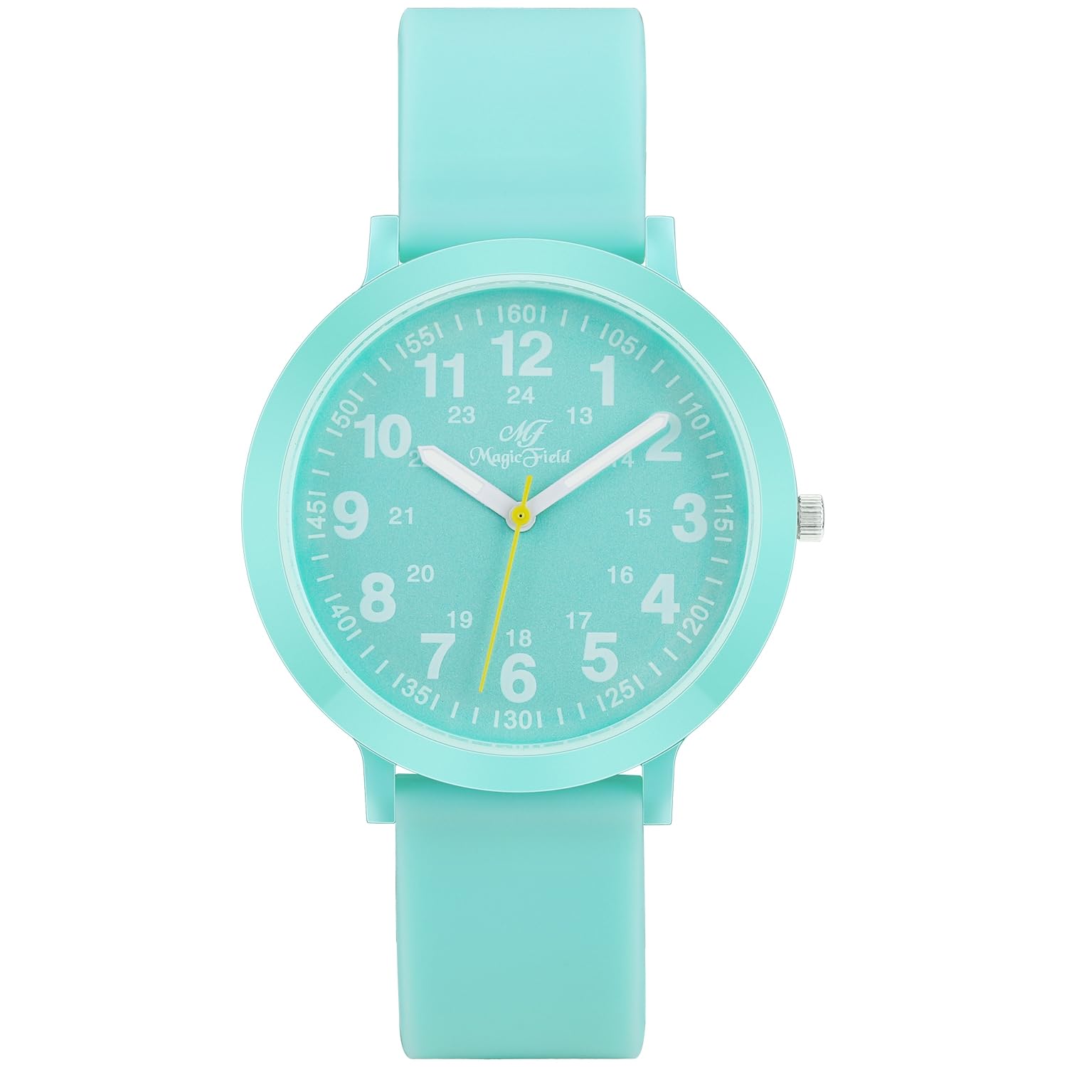 SIBOSUNUltra-Thin Waterproof Sports Watch With Second Hand - Pop Color Analog for Women Men Nursing - Unisex Easy to Read Dial Jelly Silicone Strap