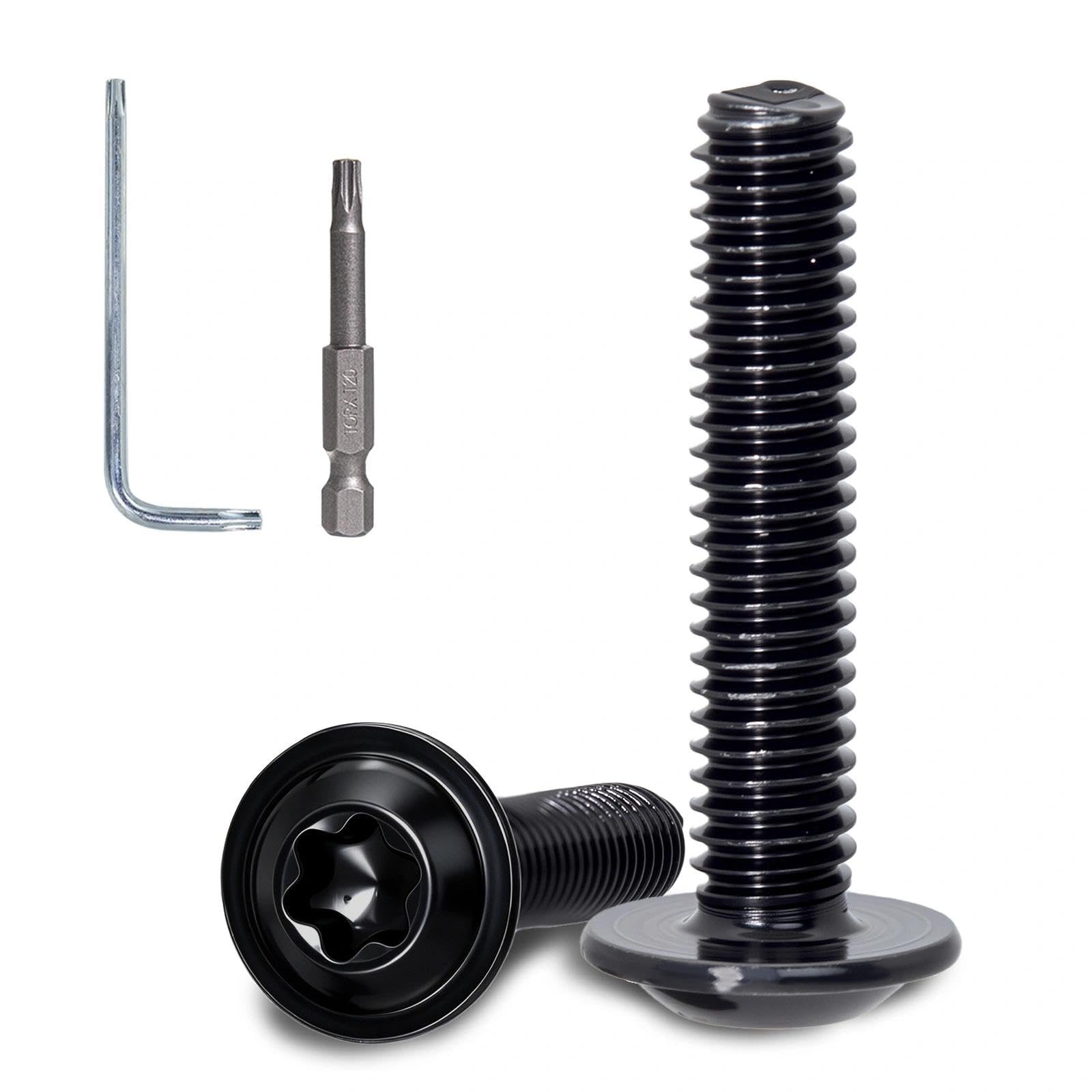 KINETOX 50PCS M4 Stainless Steel Bolts M4 x 12mm Torx Pan Head Machine Screws Black Zinc Plated Stainless Steel Screws for Metal PC Case Model Building & Furniture Use