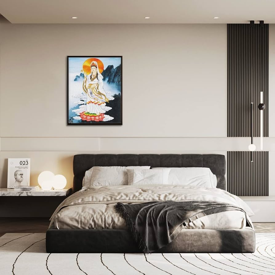 現代アート「朝日のダイヤモンドヘッド」（3D painting） Amazon | ダイヤモンドアート キット 観音菩薩 5D モザイク