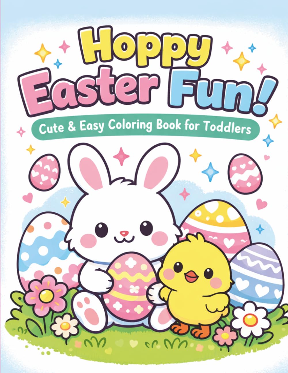 Hoppy Easter Fun: Cute & Easy Coloring Book For Toddlers