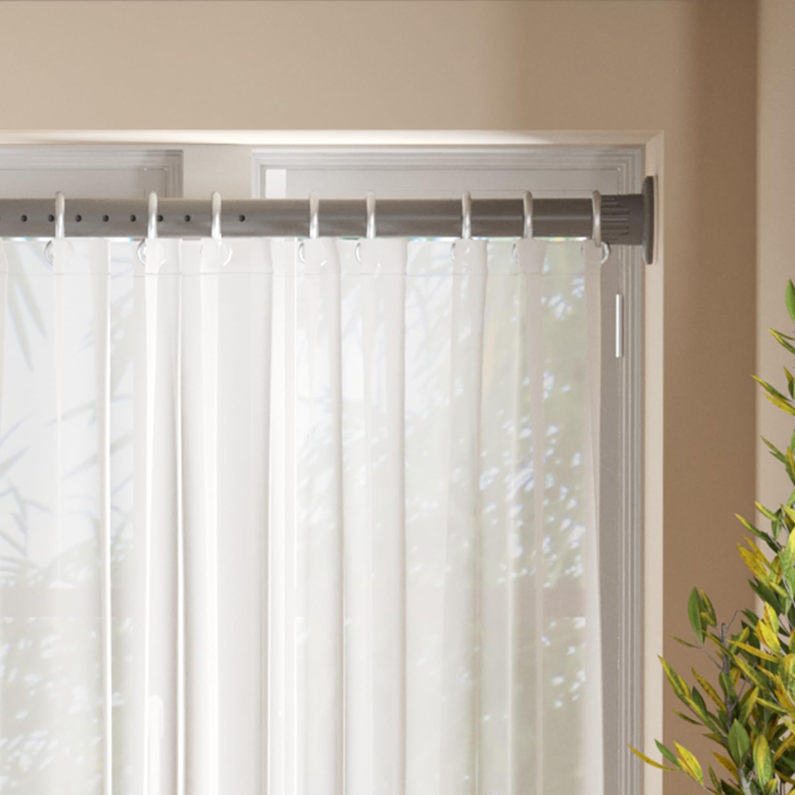 Oxdigi Room Divider Curtain Rod Long 102.8-122.4 Inches/Matt Grey Tension Curtain Rod/No Drill,Never Rust,Heavy Duty,Adjustable,Thickened Pipe Wall/Spring Tension Rod for Window,Bathroom,Bedroom