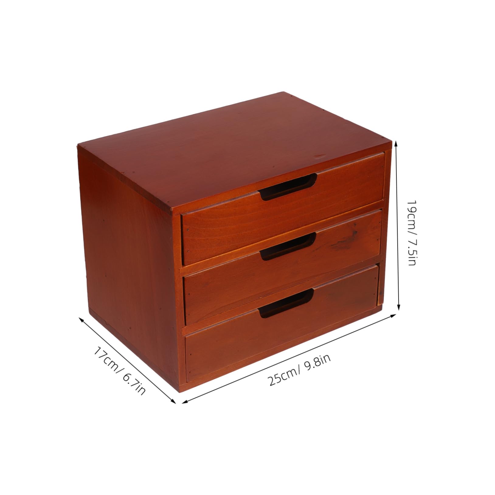Organizzatore da Scrivania a Cassetti a Tre Livelli in Legno Marrone | Comò e Soggiorno, Facile da Pulire e Usare, Soluzione Multi-livello per Piccoli Oggetti