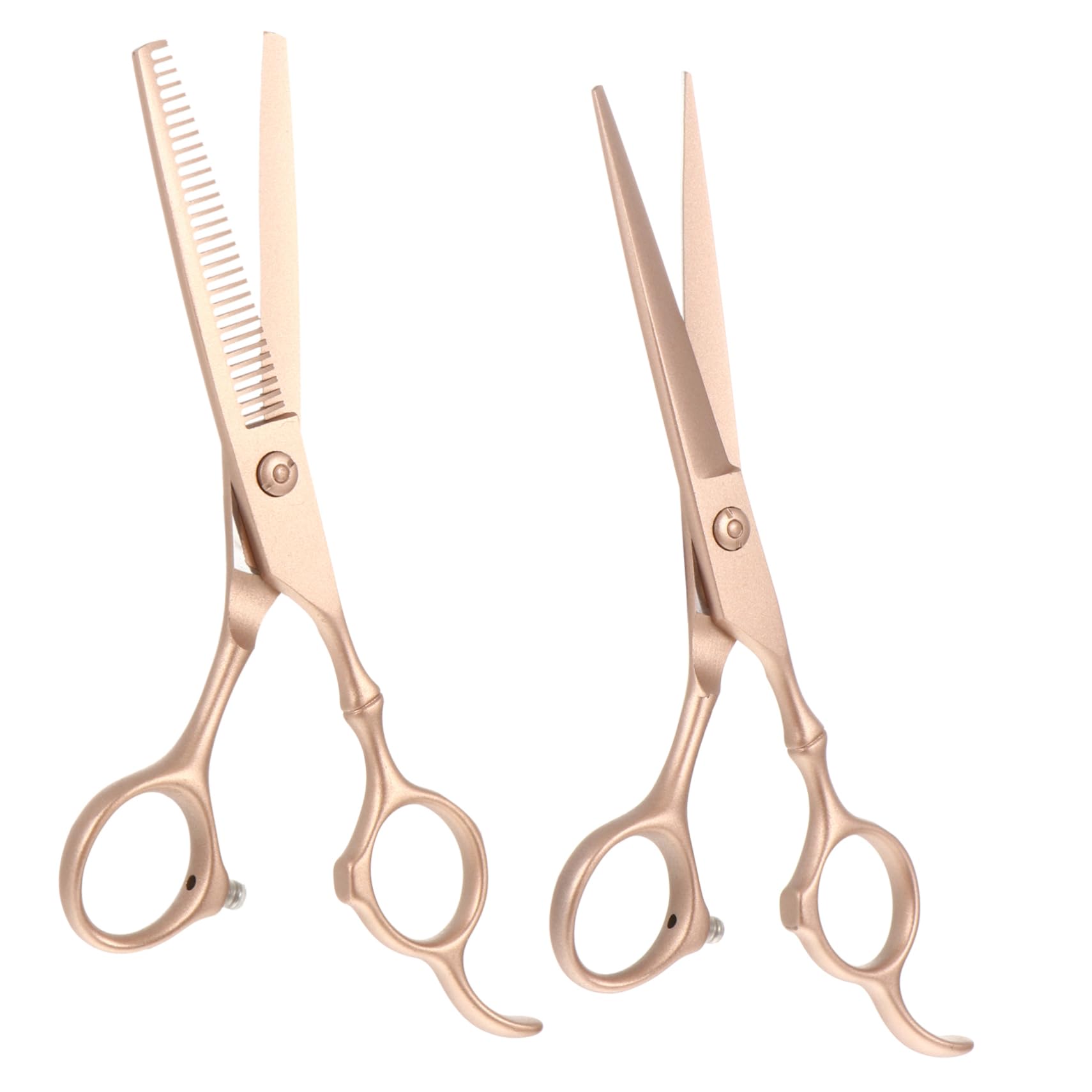 Tijeras de Corte de Pelo 6 Pulgadas Acero Inoxidable Dorado 2 Piezas | Barbería y Hogar, Diseño Elegante, Protege los Dedos, Recorte de Peinados Variados