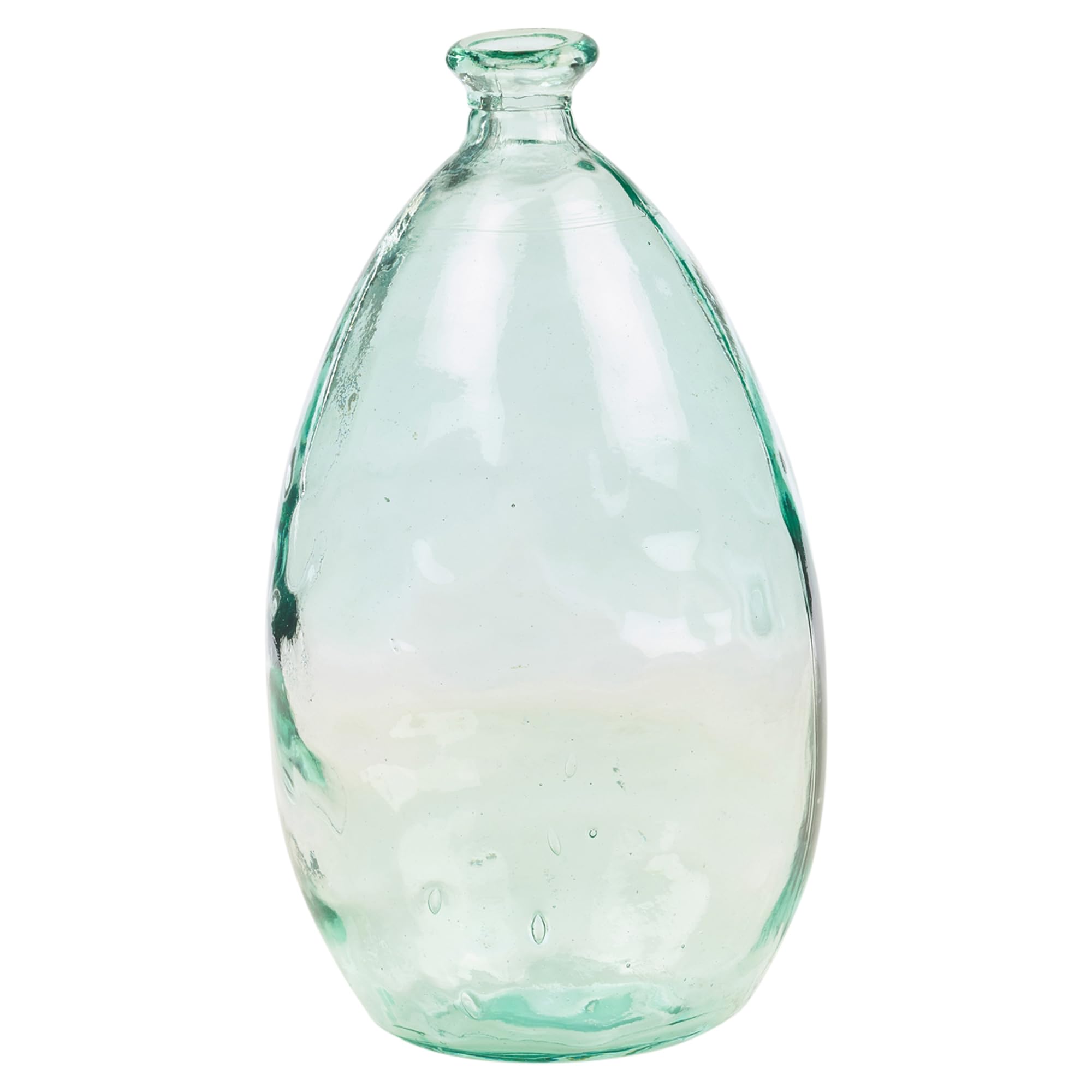 Urbnliving Clear 3.4L Vintage Large Tear Shaped Stem Coloured Recycled Durable Glass Flowers Table Centrepiece Vases (Clear)
