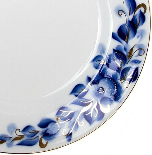 Miniatura 3 de NJSV - Platos de porcelana de 9.4 pulgadas, juego de 6 platos de vajilla, juegos de platos y cuencos, juego de platos, platos llanos, juego de