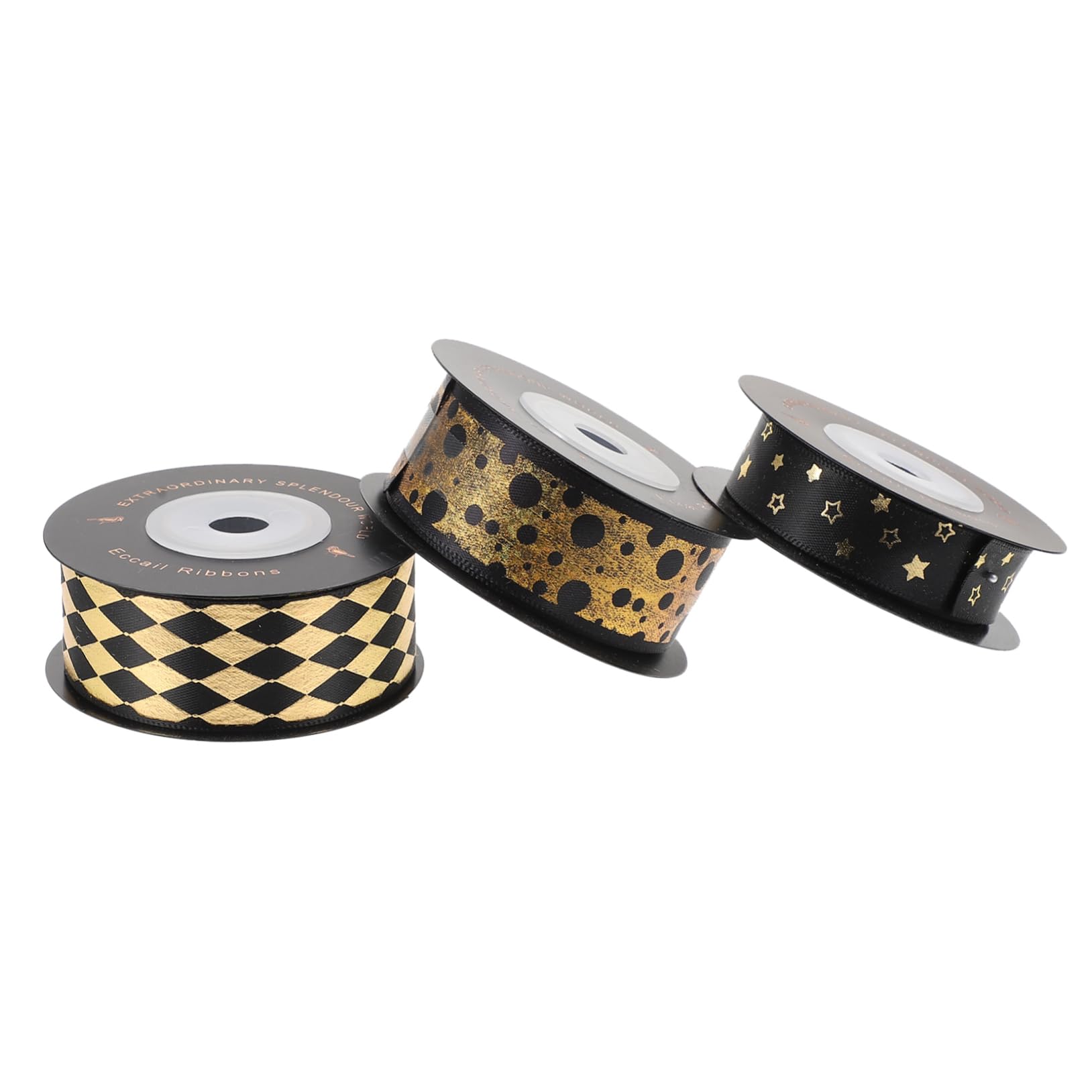 Gadpiparty 2 Set Nastro Da In Tessuto Stropicciato Sottile Spesso Per Artigianato In Raso Largo Per Regali Decorazioni Natalizie Nastro Decorativo In Poliestere Nero 3 * 2