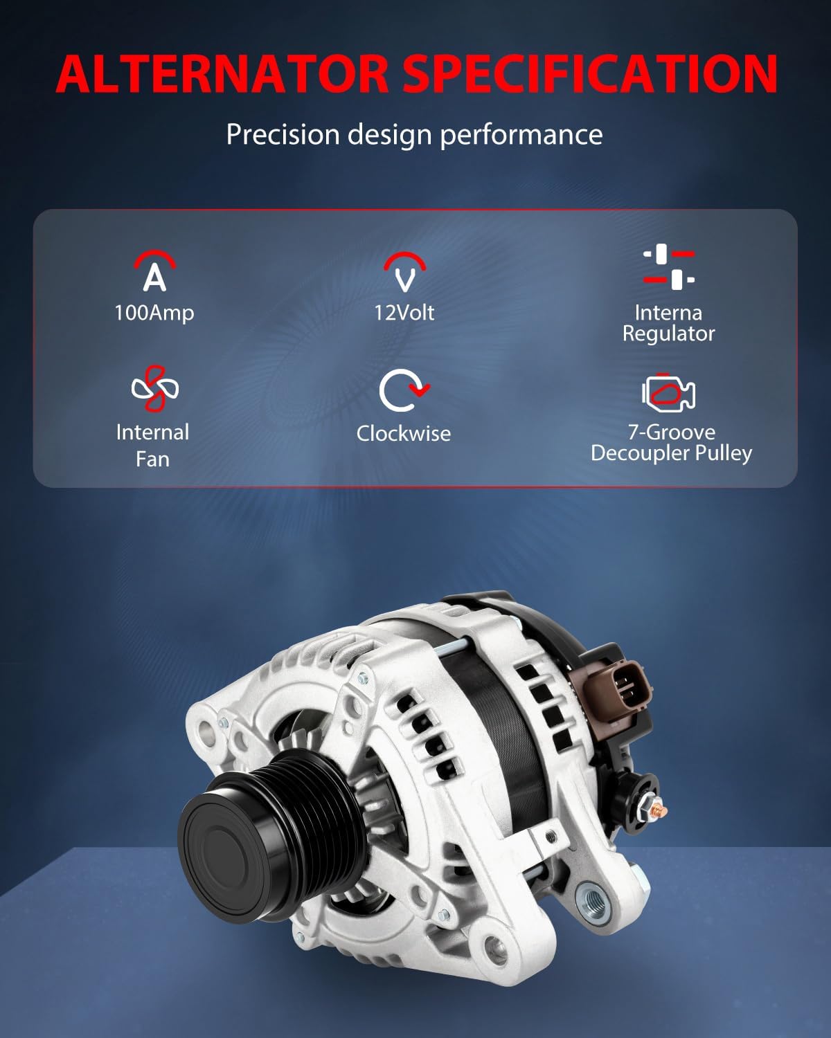 cciyu New Car Alternator Replacement for/Compatible with 2007-2009 For Lexus RX350 2007-2016 Camry 2008-2012 Highlander 2009-2012 RAV4 11136, 104210-2070, 104210-4830