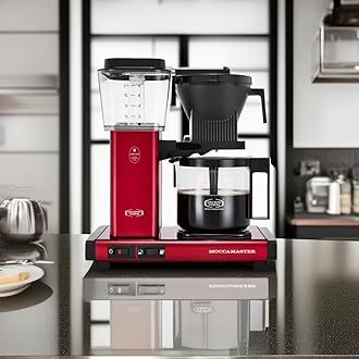 Moccamaster 53944 KBGV Select 10-Cup Coffee Maker, Candy Apple Red, 40 ounce, 1.25l