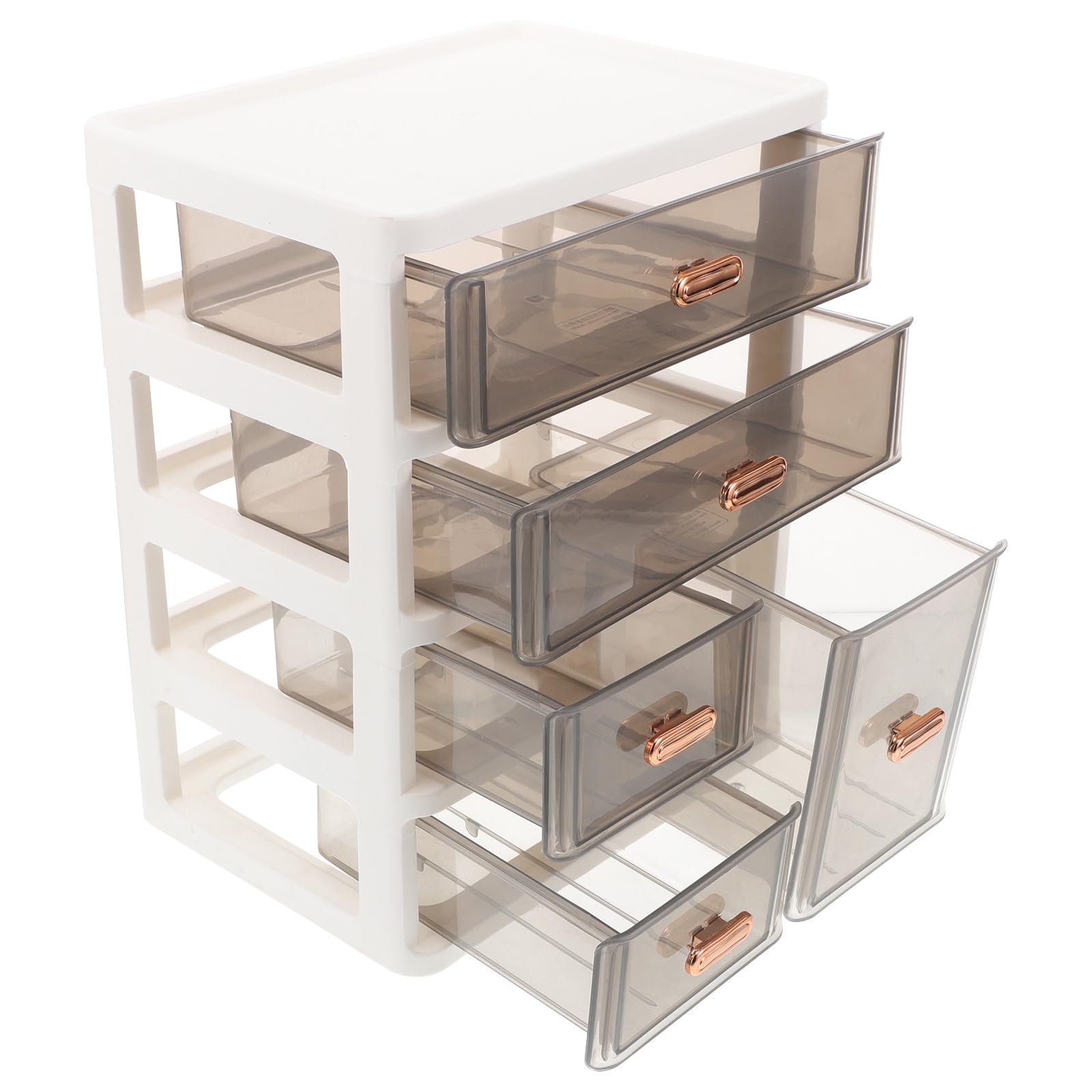 CALLARON Organizer da Scrivania Multifunzionale in Plastica Trasparente 4 Cassetti, Unità di Archiviazione per Cosmetici e Prodotti, per Casa e Ufficio, Visibilità Facilitata