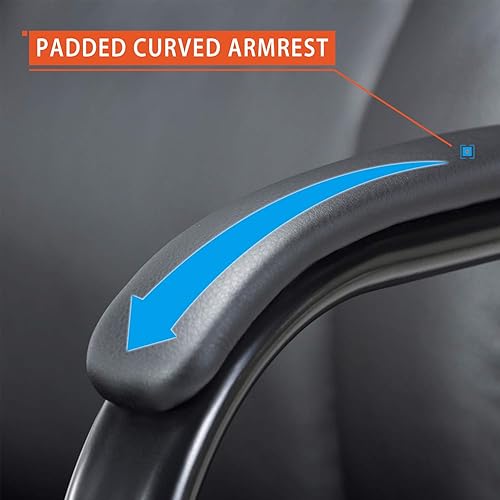 Miniatura 6 de CLATINA Silla de invitados de cuero con reposabrazos acolchado para recepción, reunión, conferencias y sala de espera, oficina lateral, hogar, color