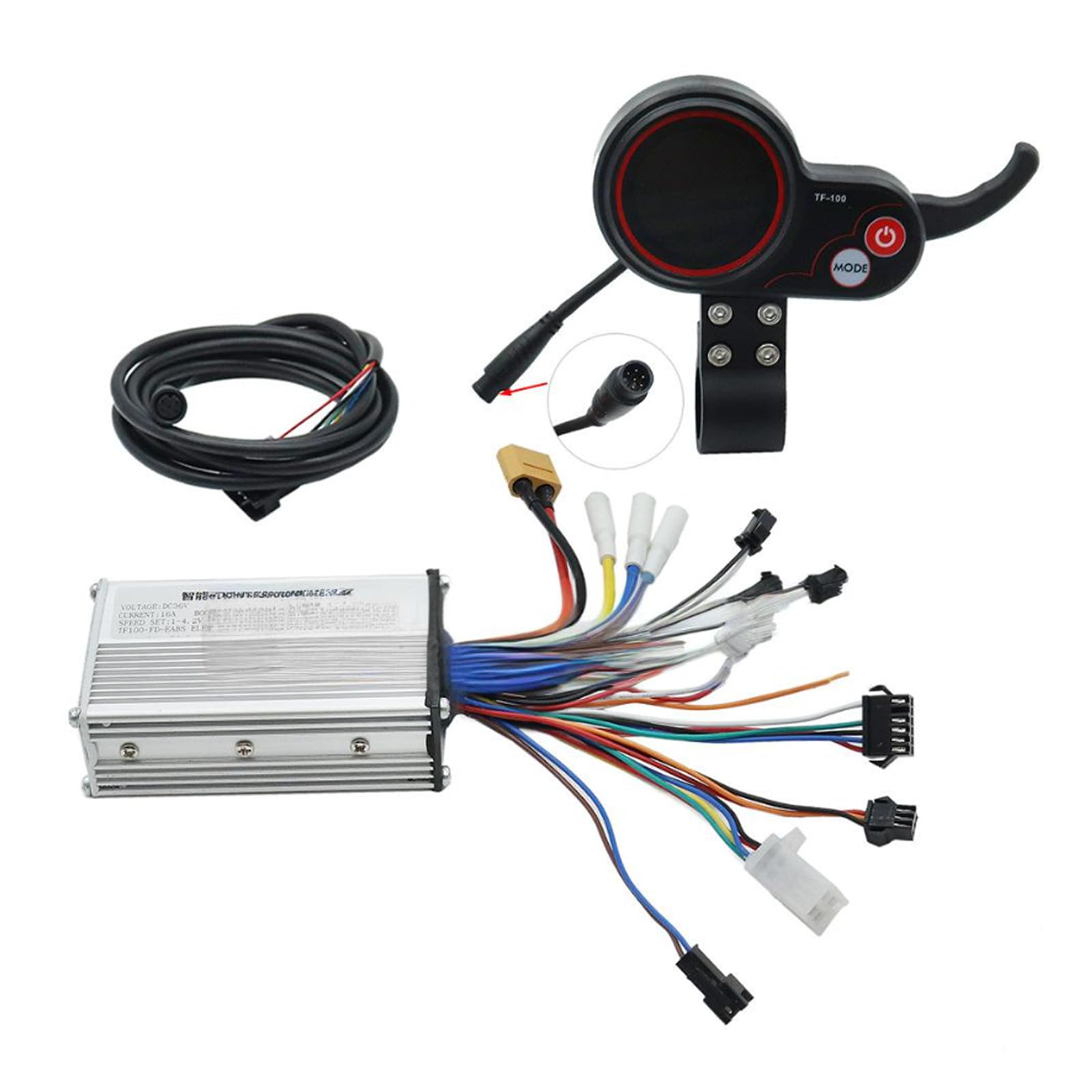 Schermo LCD per scooter con luminosità regolabile, multifunzione, velocità, chilometraggio e batteria, schermo leggibile diurno e notte