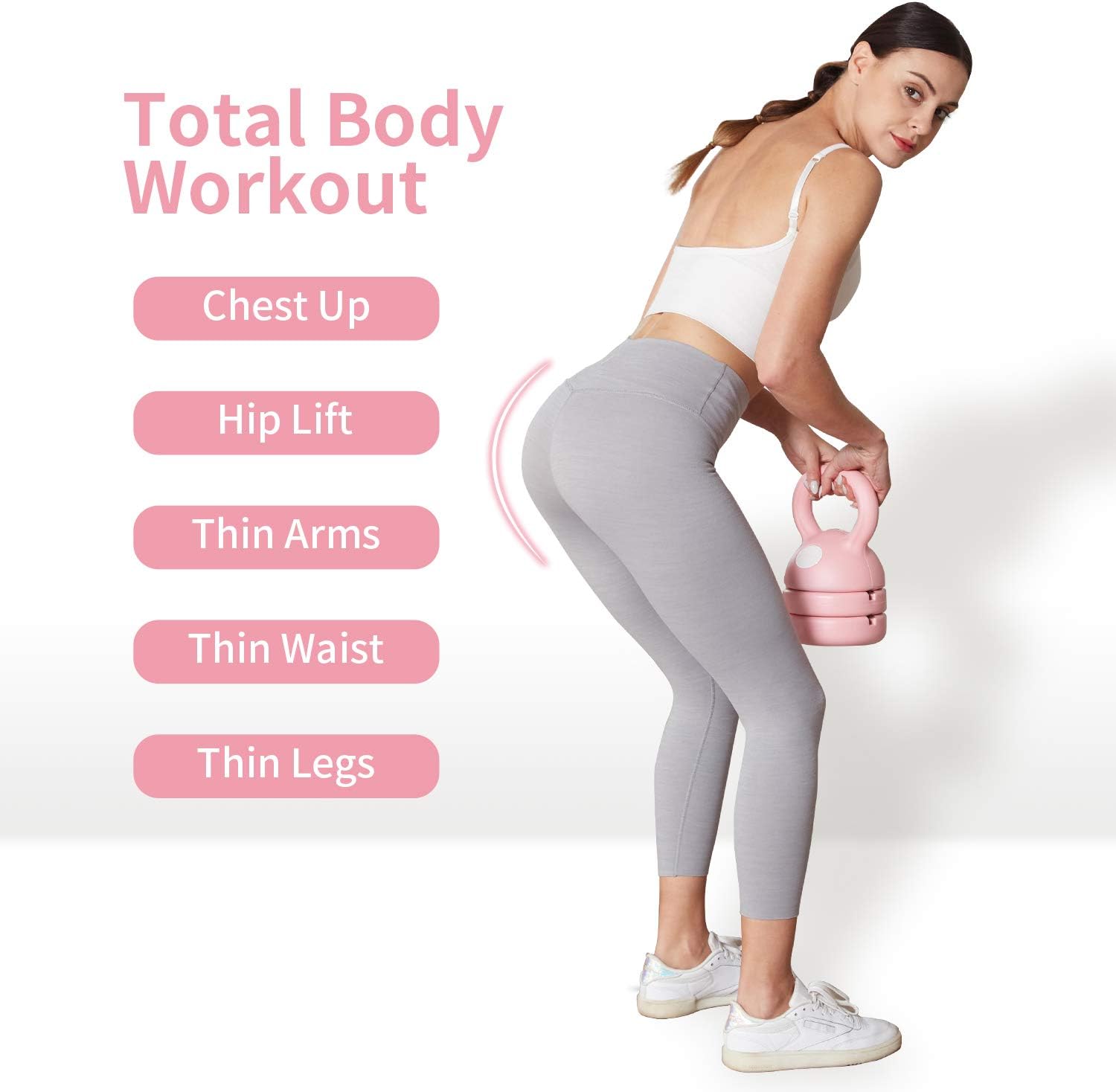 Mural Wall Art Kettlebell Weight Set 5-12 Pounds: Strength Training Adjustable Dumbbell Fitness Equipment for Home Gym Clearance Workout & Exercise Suitable for Women Men Kids,Pink,Alybrol