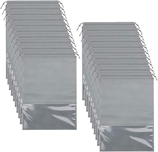20 Pack Scarpe Borse per Viaggiare,Sacchetti di Immagazzinaggio,Borse Scarpe da Viaggio,Sacchetti Scarpe Antipolvere e Impermeabile con Finestrella Trasparente,Sacchetti per Calzature con Coulisse