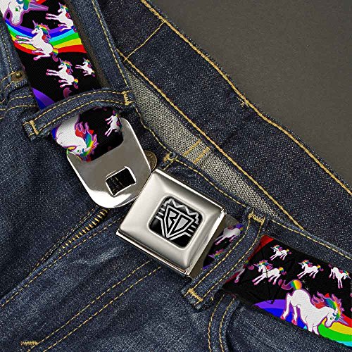 Cinturón de unicornios multicolor Buckle-Down con hebilla metálica de clic rápido 2