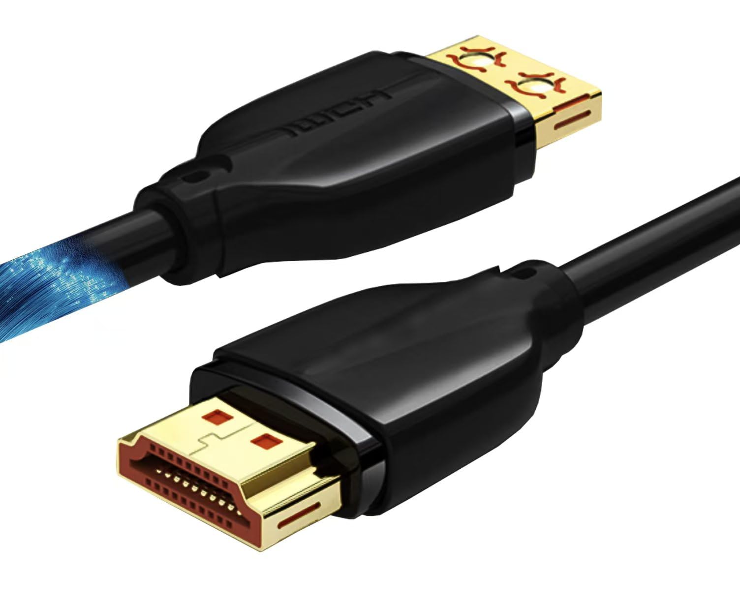 Elfcam® - 15m Cable de Alta Velocidad 8K Ultra HD HDMI2.1, Macho a Macho, Compatible con Formatos 3D y con Ethernet y Soporte 4K/120FPS 8K/60FPS Negro 15m