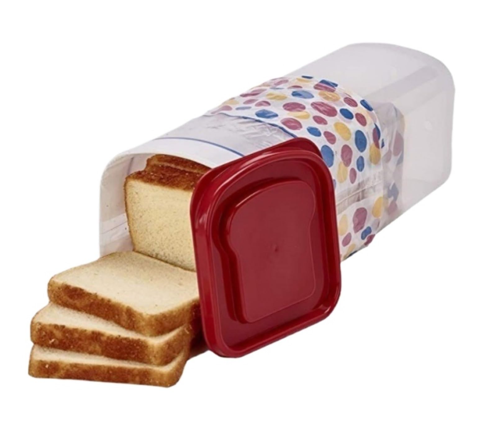 MHbdfsxz Bread Container Storage Bin Bread Box Sandwich Dispenser Storage Container With Lid For Toast French Fries Cookies Pastries(Rosso)