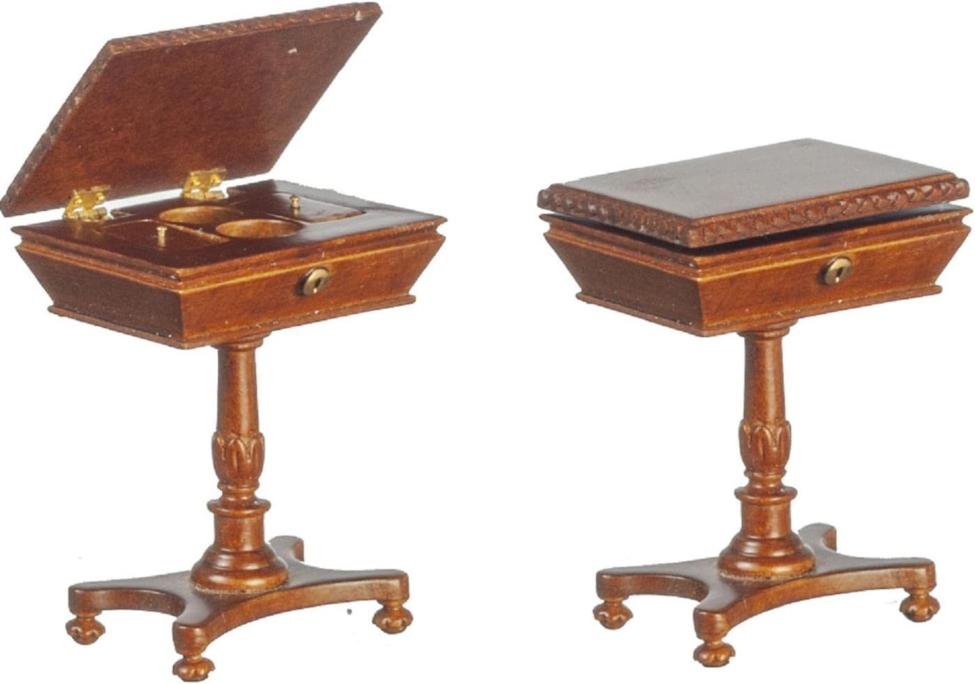 MAISON DE POUPÉES Queen Ann Table De Chevet 1:12 Blanc Mobilier De Chambre EUR 10,03 - FR