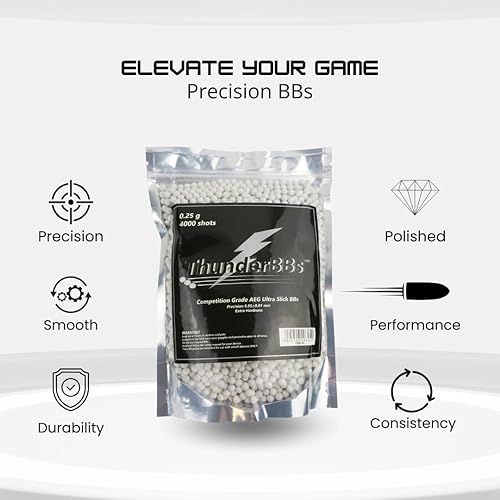 Miniatura 2 de TBB0.25 Airsoft BBS 0.25G, Grado de Competencia, Blanco o Blanco Cremoso, 4000 Balas/Bolsa