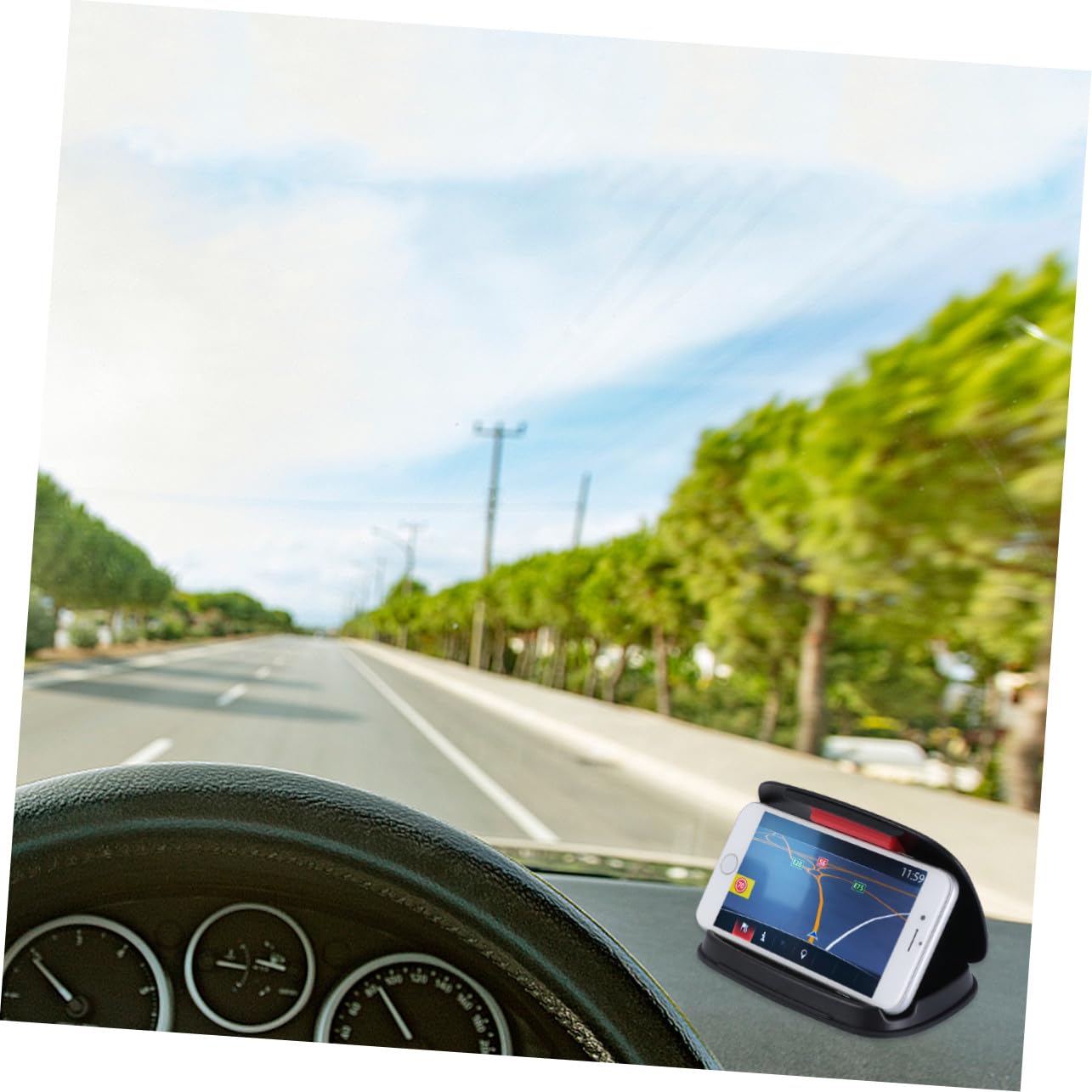 Supporto per Smartphone da Pannello Auto con Silicone Adesivo Lavabile Montaggio Stabile Clip Mobile Antiscivolo per Auto Camion e Suv Nero Small