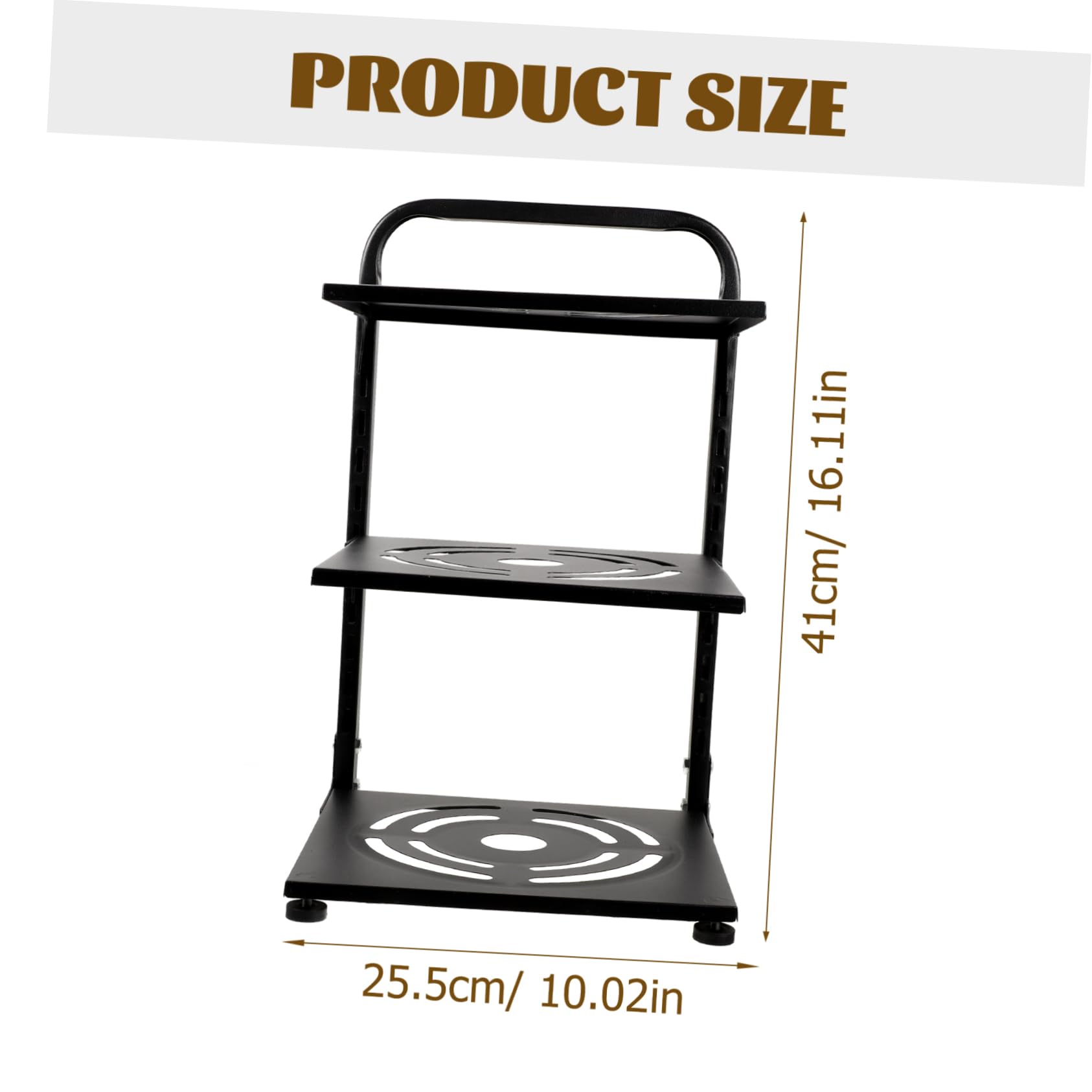 Estante Ajustable para Organización de Sartenes y Ollas de 3 Niveles Negro de Acero al Carbono en Encimera o Gabinete de Cocina