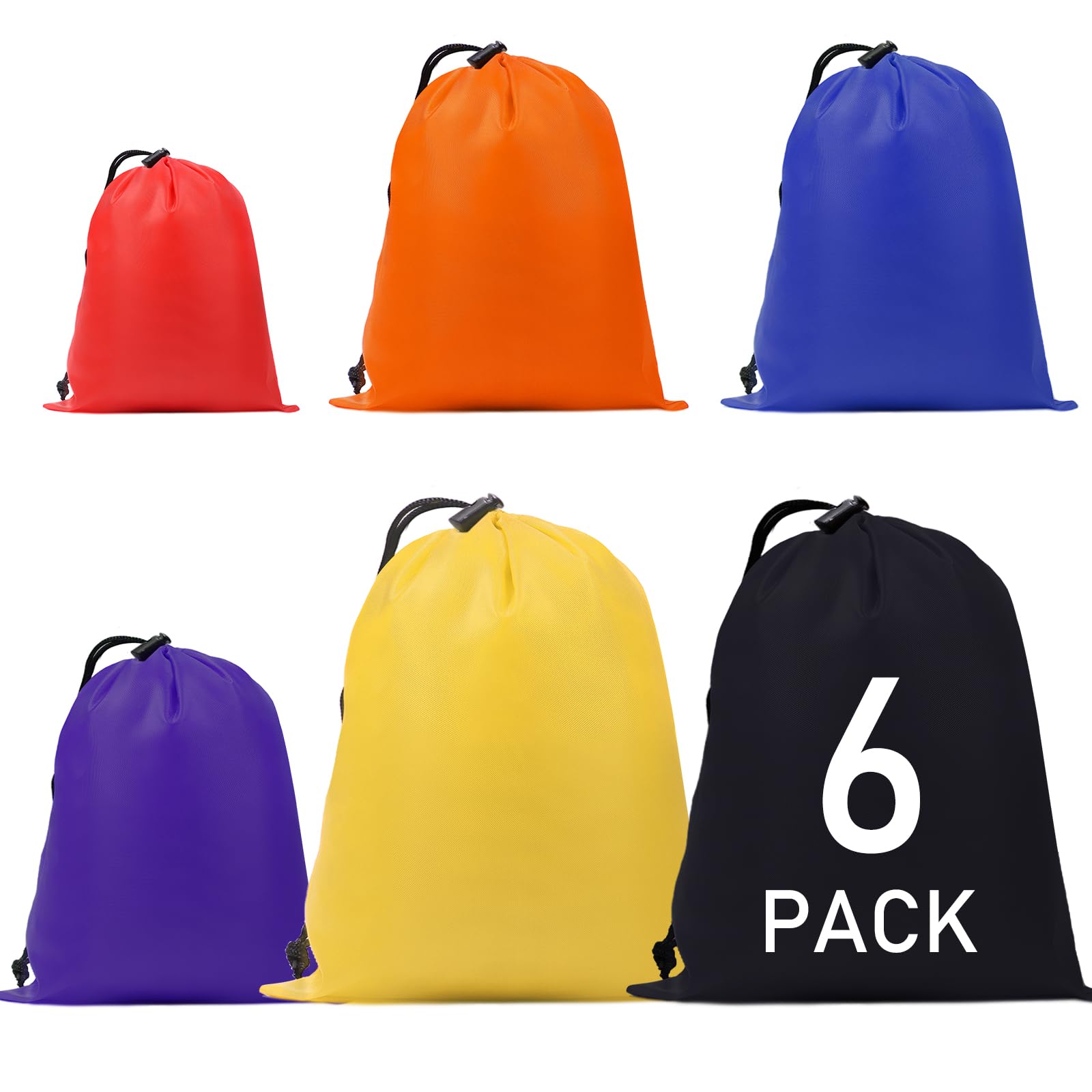 iMucci Upgrade Waterproof Drawstring Bag Sack Nylon Bag Ditty Bag for Gym Traveling, Hiking, Yoga, Shopping