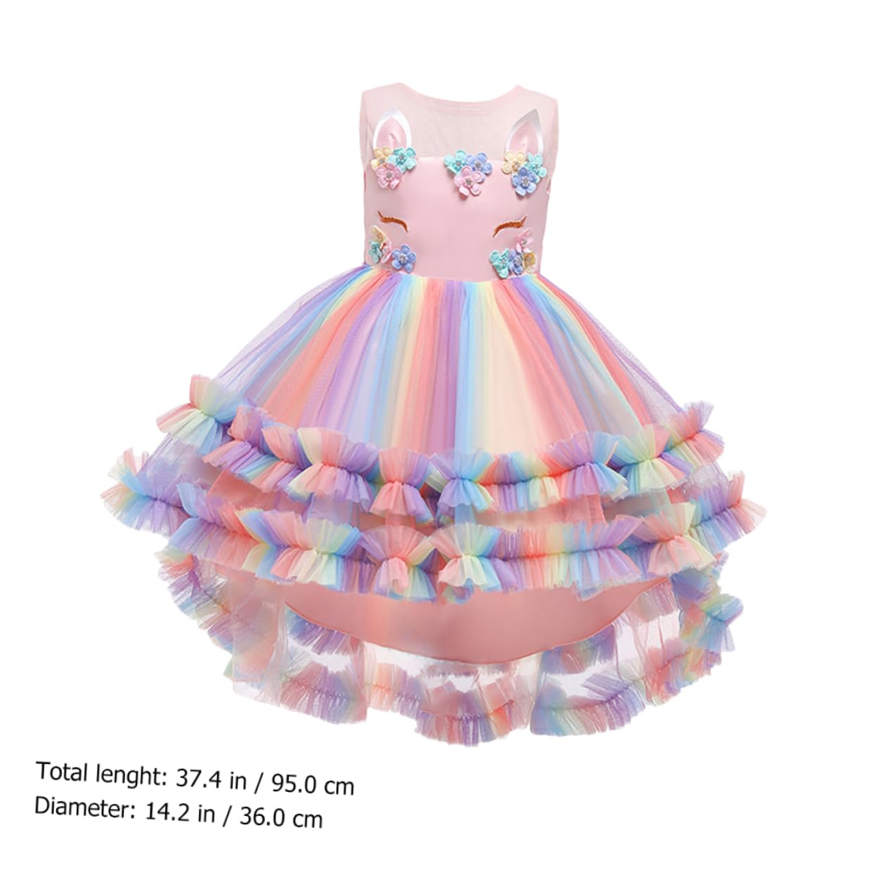 LIFKOME tutù Gonna di Garza per Bambini Costume Cosplay per Feste Abito di Tulle Sottoveste Abito da Festa di Compleanno Vestito di Paillettes per Le Ragazze Cosplay Cotone Rosa