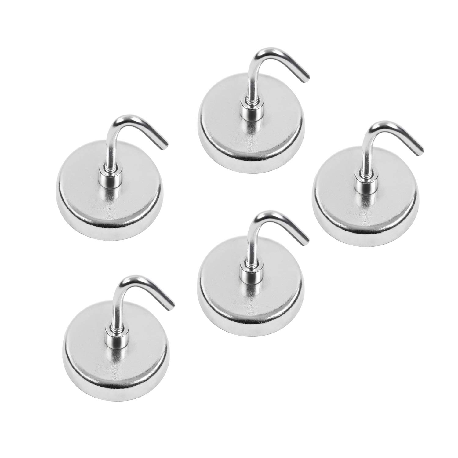 S&R 5 Ganci Magnetici da 35 mm. Magnete potente per cucina frigo ufficio bagno garage utensili