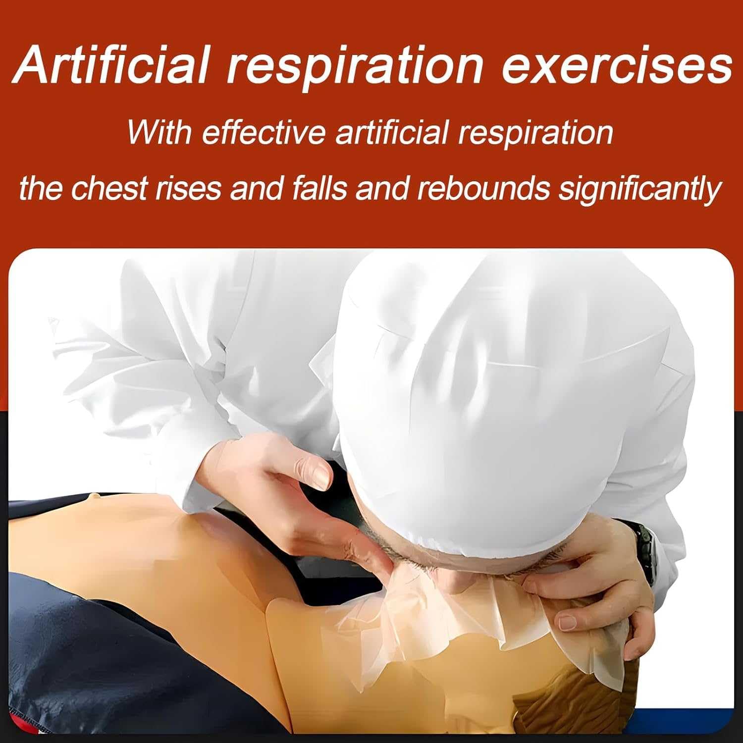 Maniquí RCP de Cuerpo Completo para Entrenamiento - Muñeco de Reanimación con Piel Facial Reemplazable, 4 Pulmones de Repuesto, 50 Mascarillas y Bolsa de Transporte