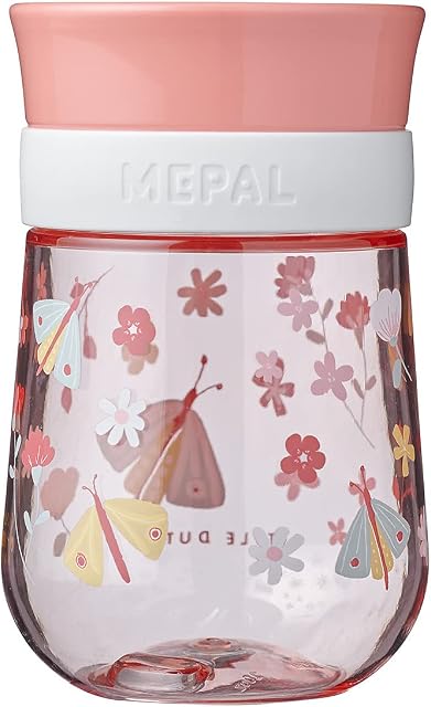 Mepal - Training cup 360° Mepal Mio  Training cup from 9 months old  Leakproof transition baby cup  Dishwasher-safe & BPA-free - 300 ml  Flowers & Butterflies.