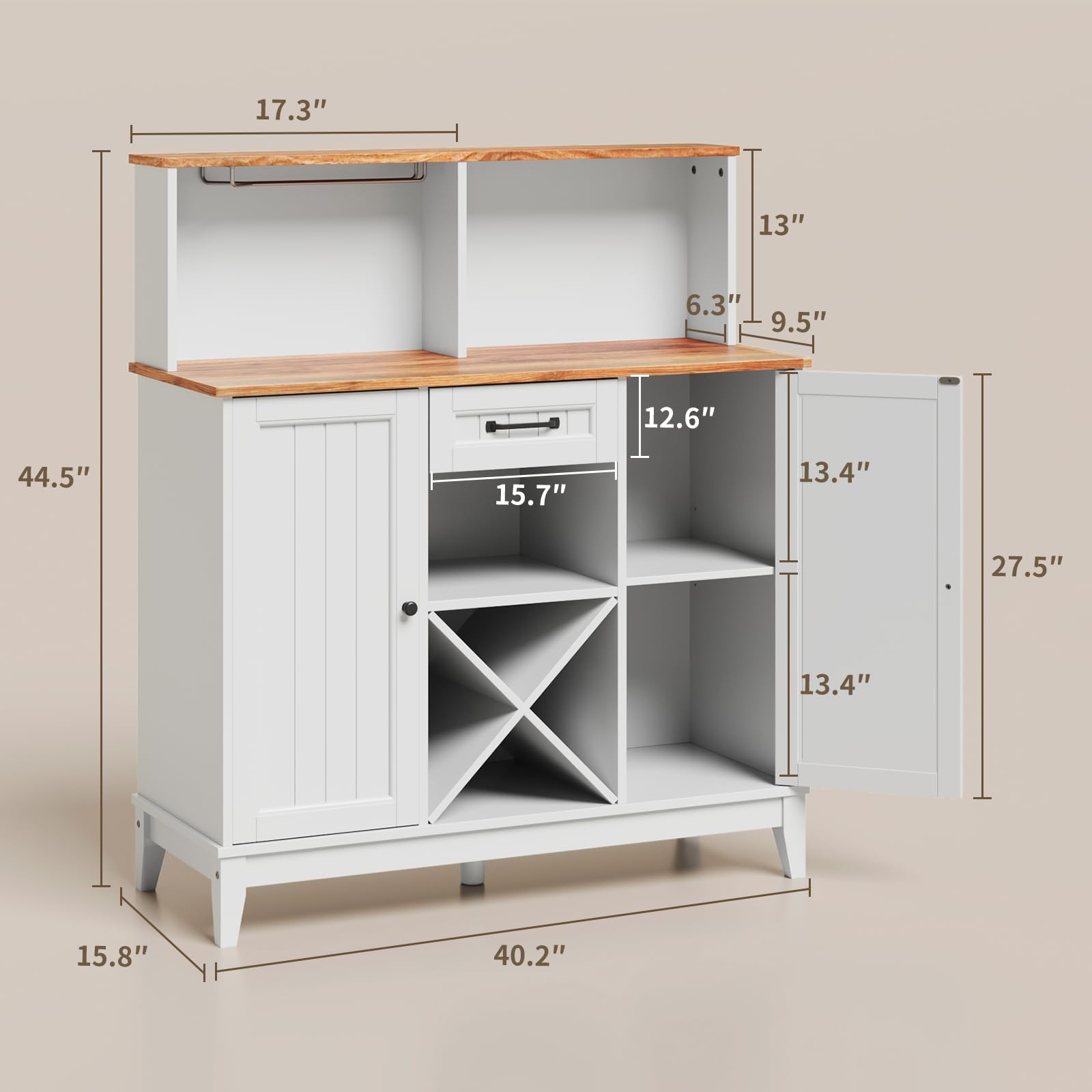 Snapklik.com : Gizoon Farmhouse Buffet Sideboard Cabinet
