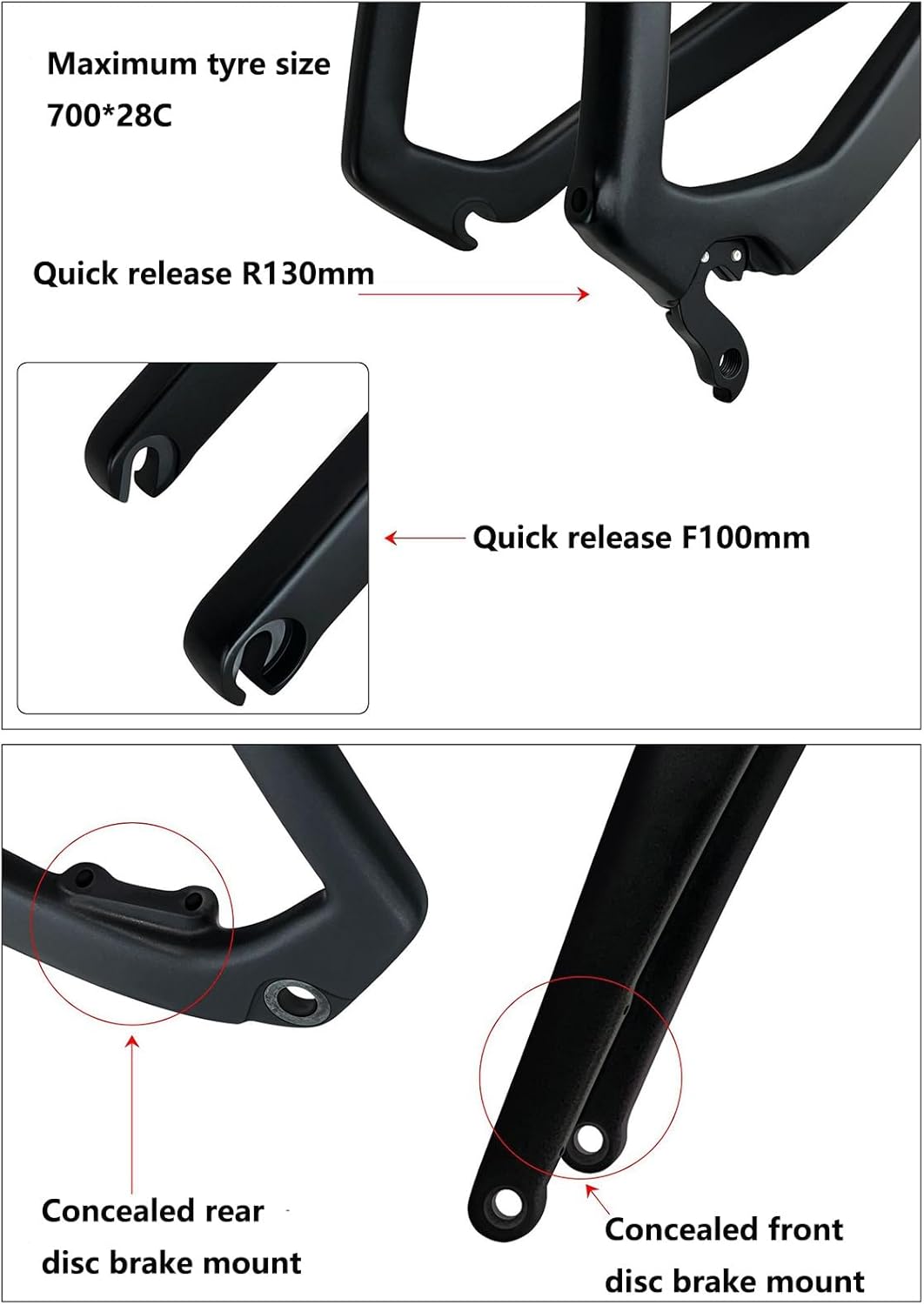 700C Carbon Road Bike Frameset 46CM 48CM 50CM 52CM 54CM Rim Brake Frames Windbreaker Frames QR Frames Internal Routing