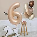 GREATRIL 40-Inch BIG Number 6 Foil Balloon in Caramel - Giant Party Decoration Balloon for Birthday, Wedding, Anniversary, Graduation & Special Celebrations gallery image