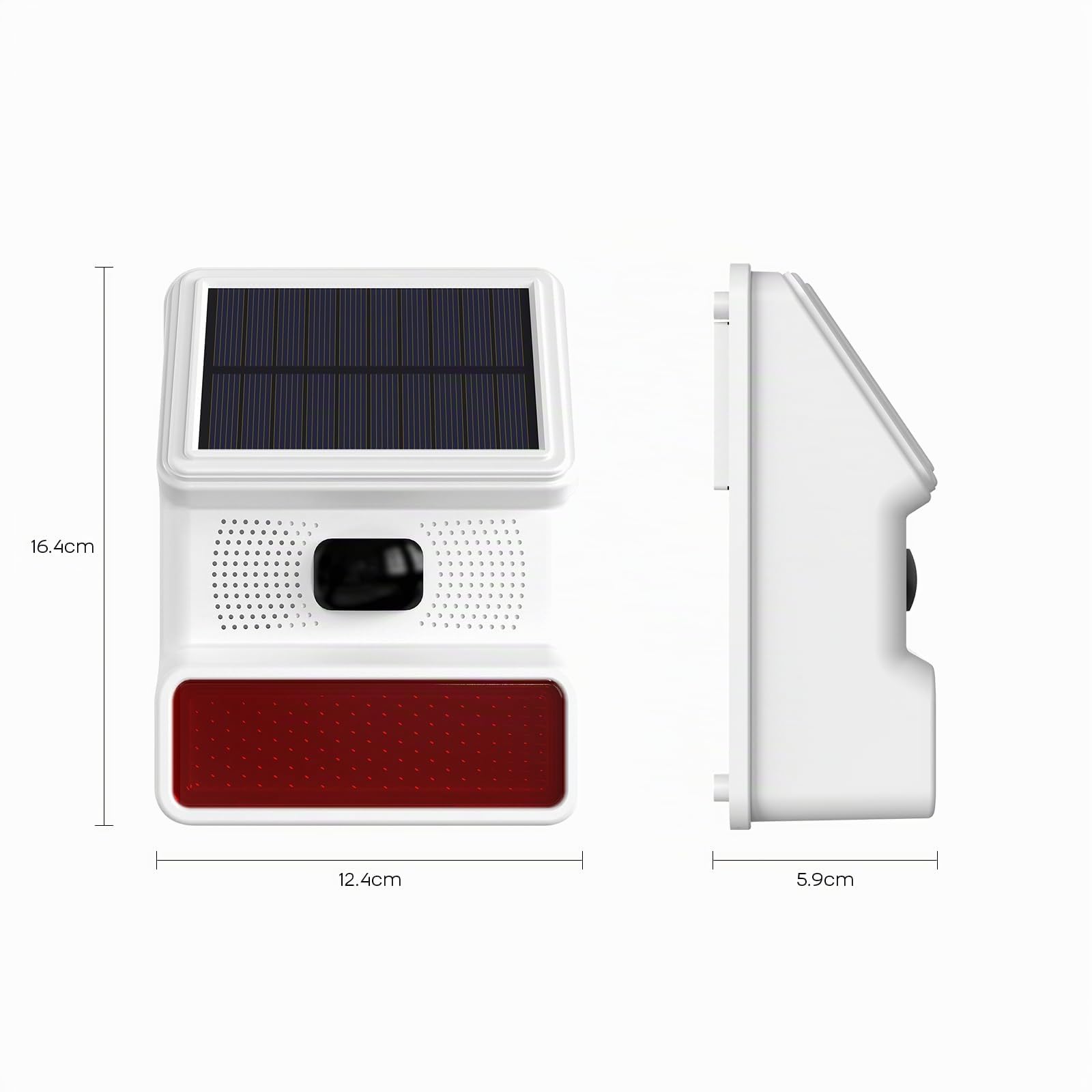 Sirène d'alarme Sirène extérieure Solaire avec Fonction de lumière Clignotante LED Sirène extérieure sans Fil 433 MHz Compatible avec Dadvu PG103 ; PG107; PG108 (PE523)