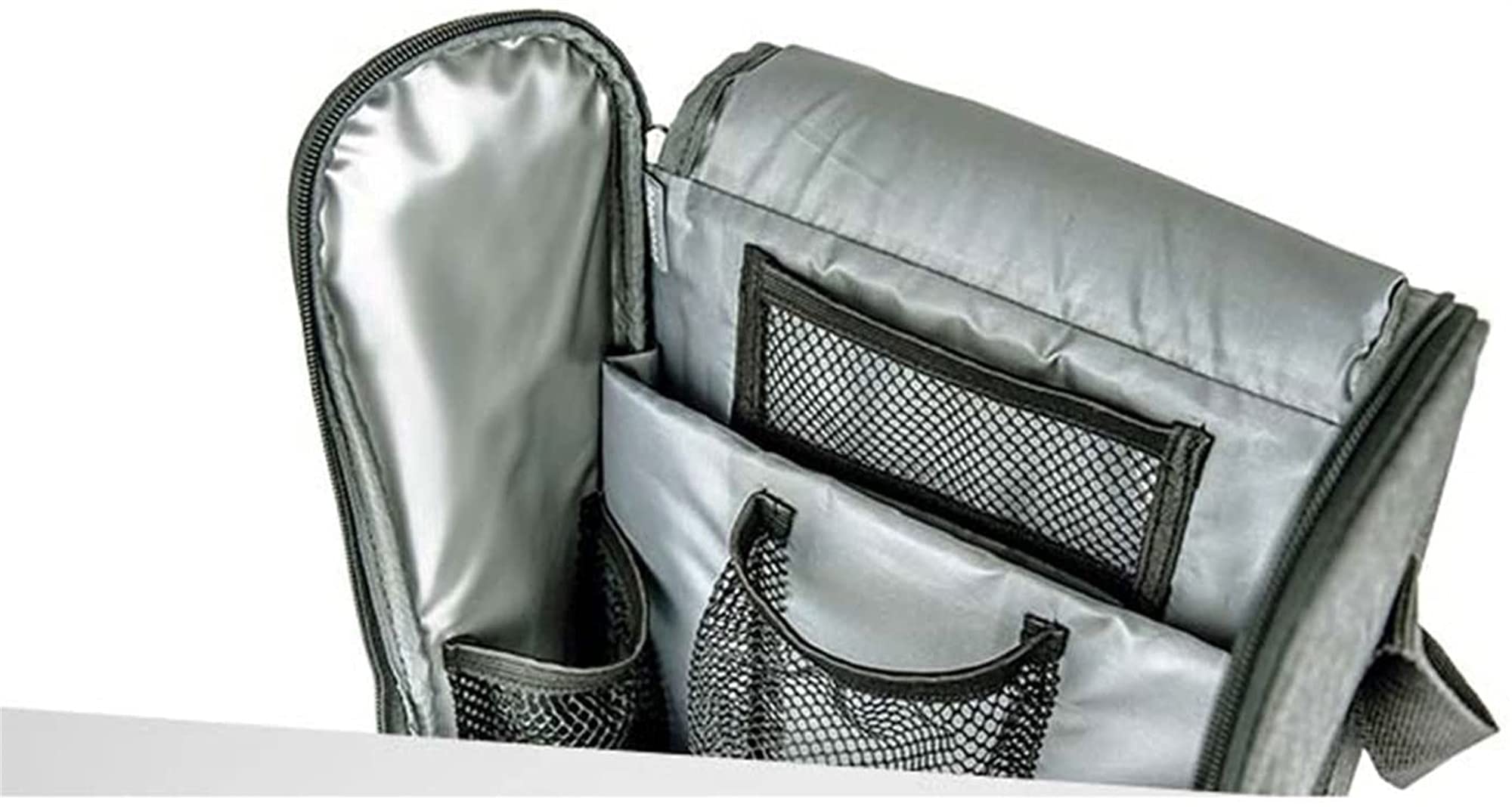 ZEBEYE Portable Cooler Bag 3 Bottle Red Wine Insulated Carrier Cool Bag Ice Pack Food Drinks Lunch Insulation Shoulder Bag Wine Cooler Bag Insulated(Color:red) (Color : Gray)